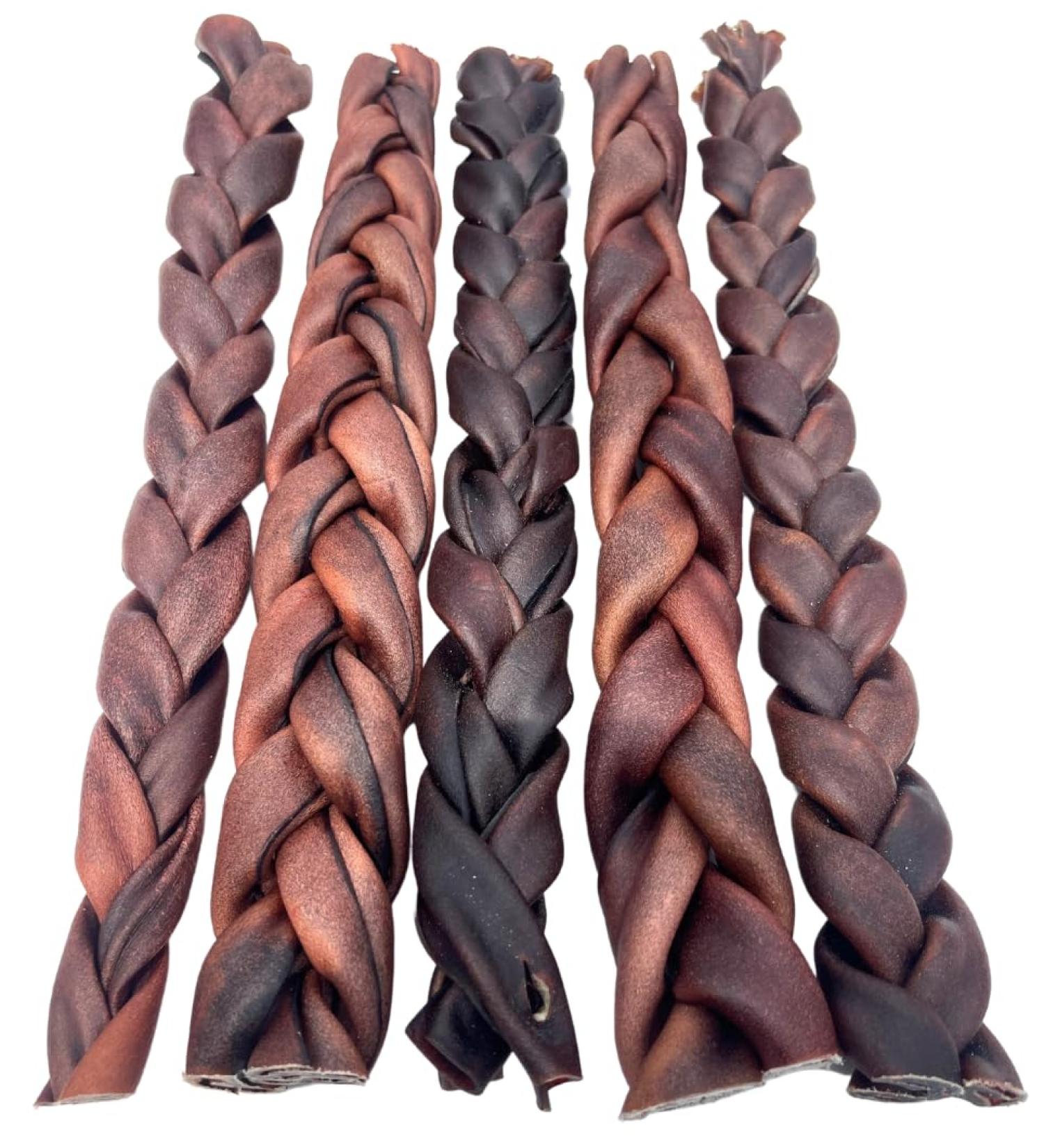 Beef Collagen Sticks for Dogs - Long Lasting Collagen Chews *(12 INCH Braided 3-5 Pack 500 Grams)* - NO Odor - Rawhide Free - Bully Stick Alternative High Protein Dental Treats Supports Joint Health - Buy Online on GoSupps.com