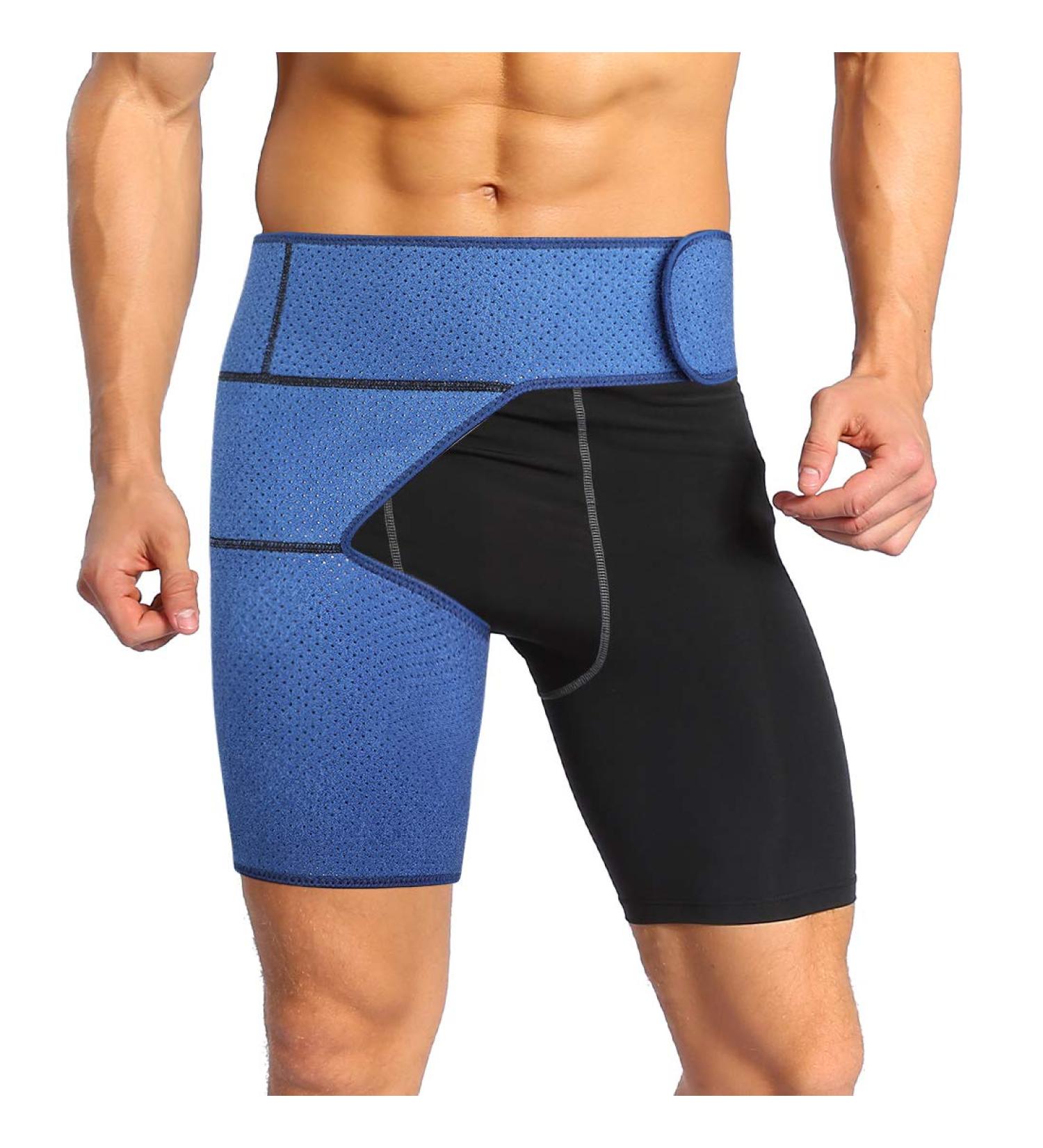Buy Hip Brace Groin Support for Sciatica Pain Relief | Compression Hip Wrap Protector for Joints & Muscle Recovery (Navy Blue) | Fast International Shipping - Buy Online on GoSupps.com