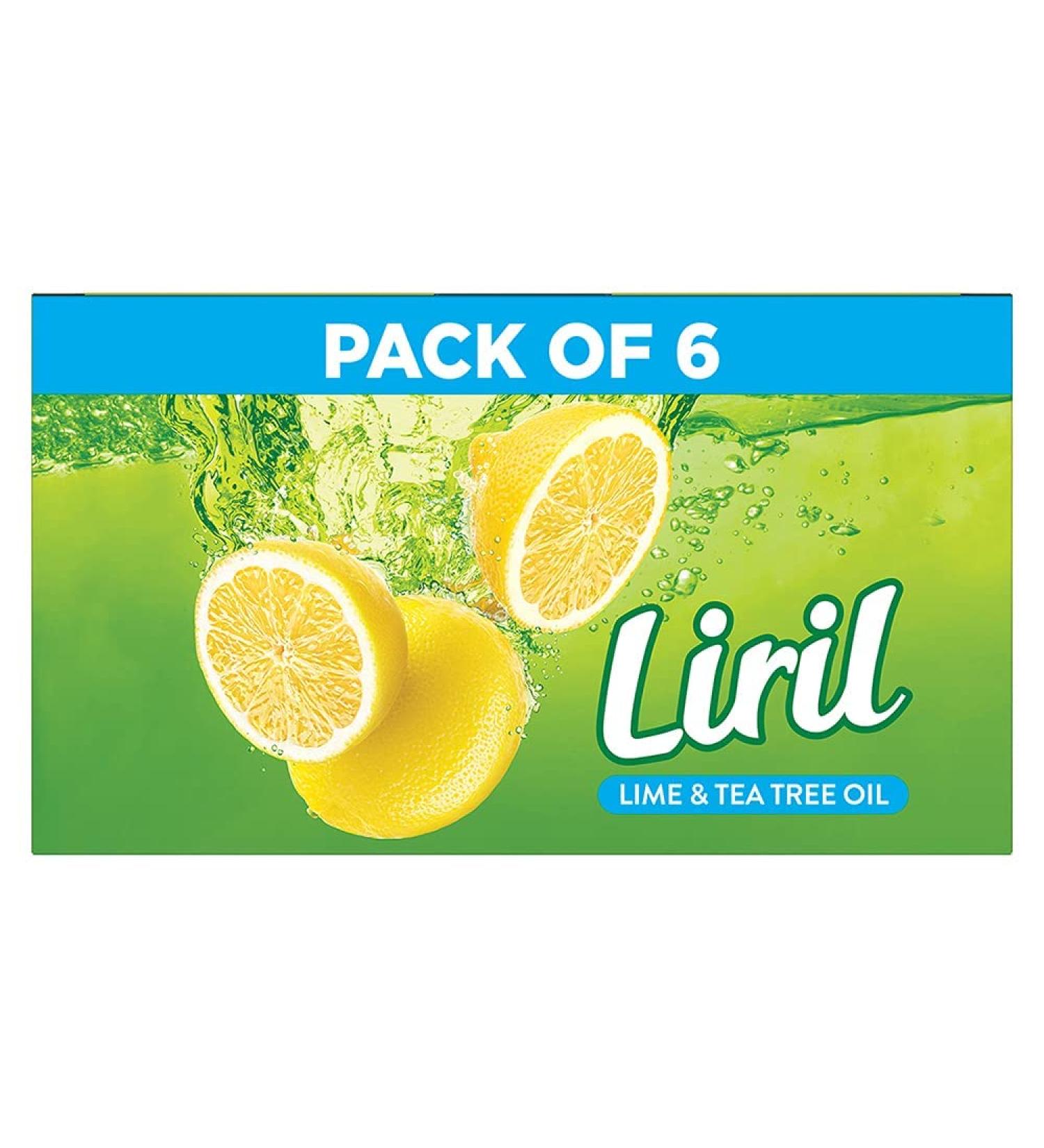 Liri.l Lemon & Tea Tree Natural Bathing Soap - 125g Combo Pack of 6 | Refreshing Sulphate & Paraben Free Soap for Men & Women - International Shipping Available - Buy Online on GoSupps.com