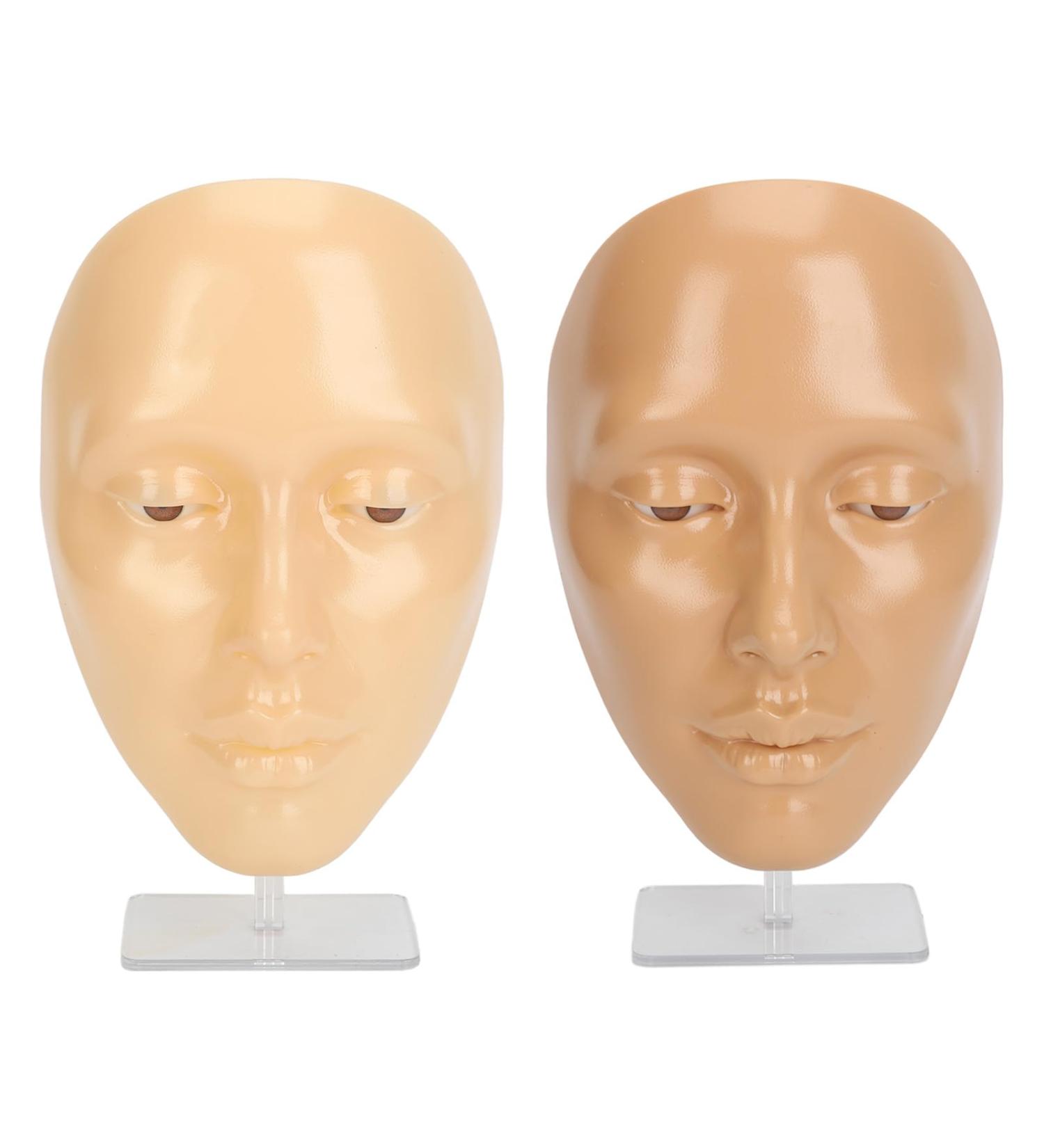 Silicone Makeup Practice Face Set - Easy Clean Yellow Wheat for Beginners & Eyelash Artists | International Shipping - Buy Online on GoSupps.com