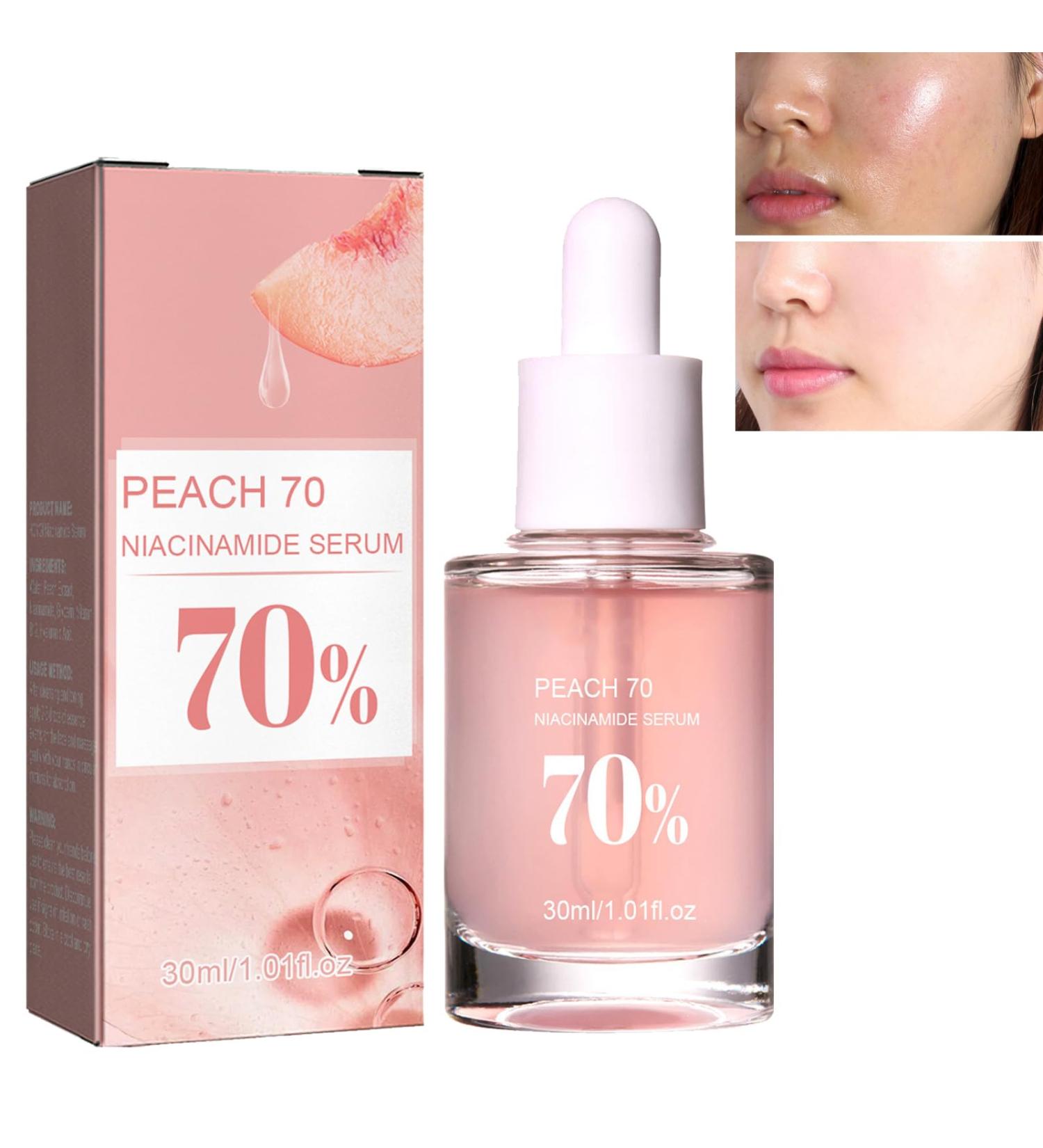 KOAHDE 70% Niacinamide Serum Anti-Aging Face Serum with Peach Extract Brightening Hydrating Face Glow Serum Face Moisturiser Anti-Aging Face Serum Peach Essence 70% Niacinamide Serum 30ML - Buy Online on GoSupps.com