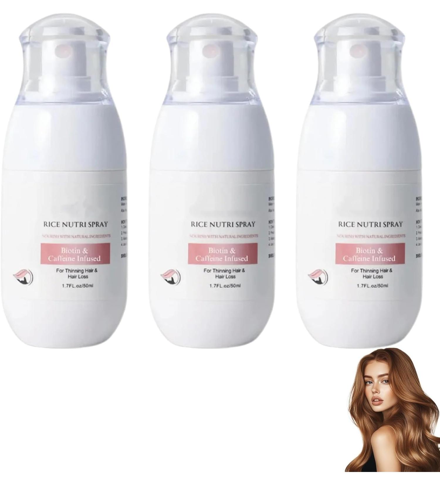 Spray anti-chute l'eau de riz rafra chissant et non gras absorption rapide stimulant les follicules pileux adapt aux cuirs chevelus clairsem s adapt aux hommes comme aux femmes 3Pcs - Buy Online on GoSupps.com