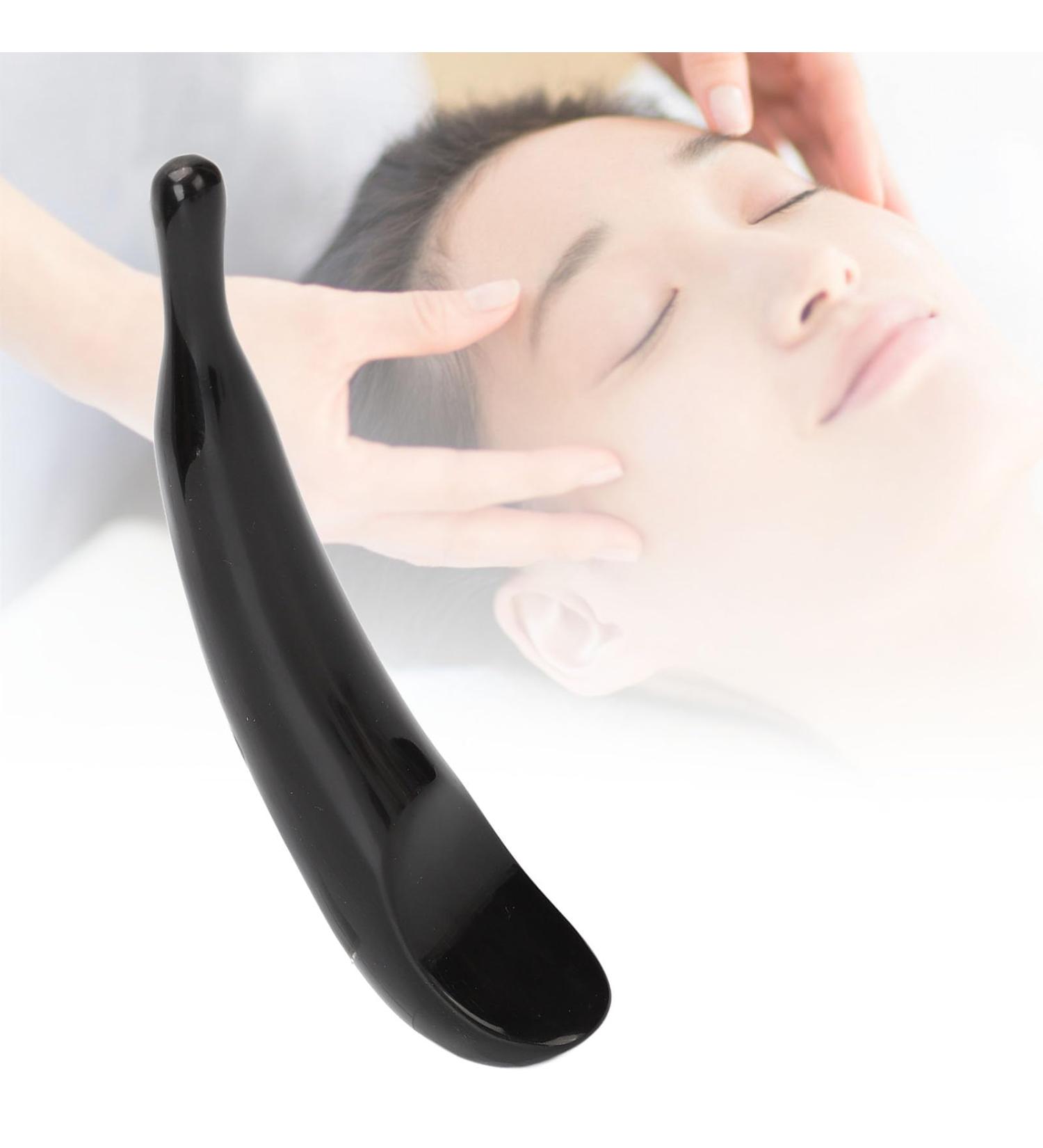 Black Gua Sha Tool for Muscle Relaxation | Face Eyes & Hand Massager for Home & Travel - Perfect for Men & Women - Buy Online on GoSupps.com