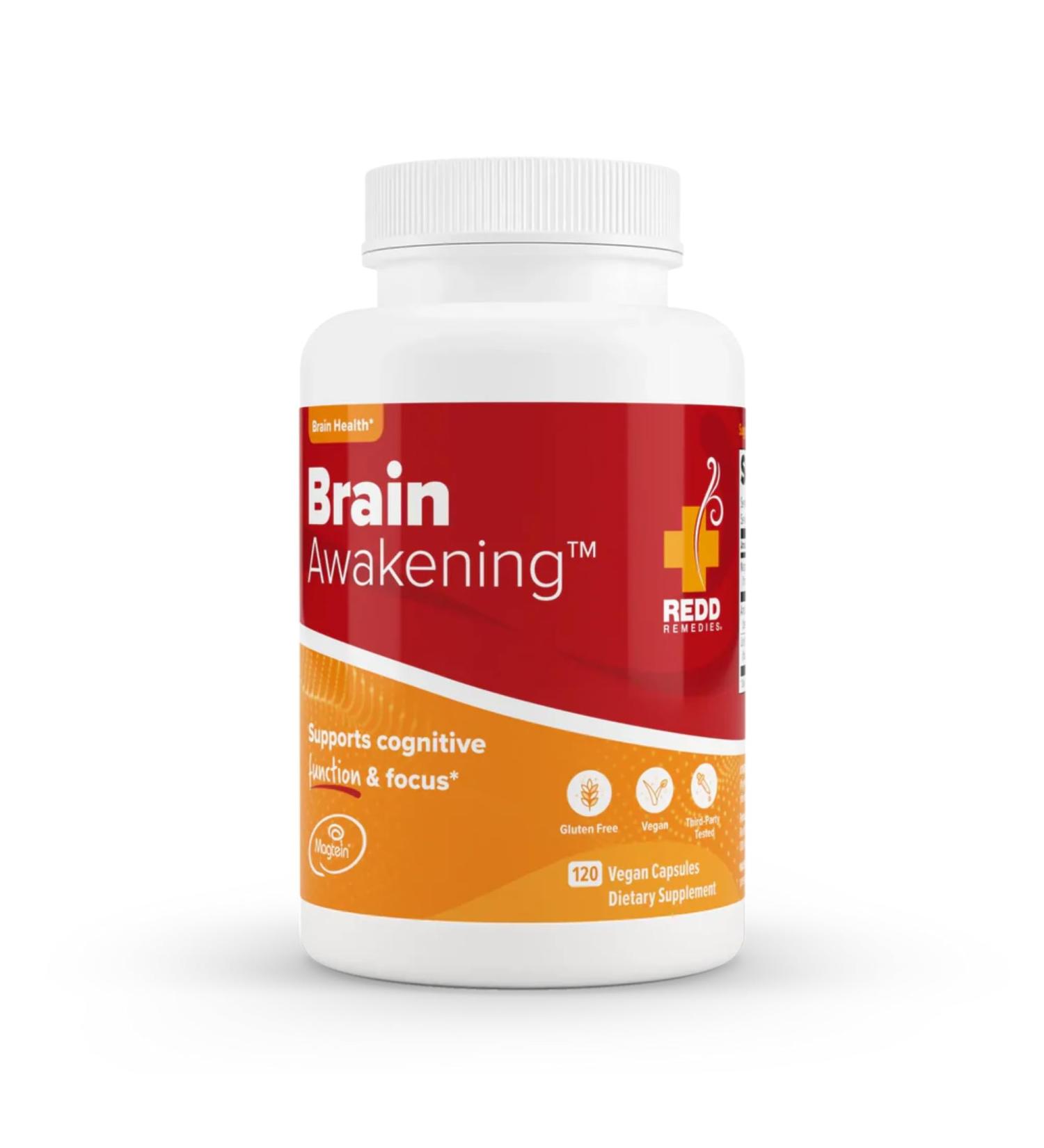 Redd Remedies, Brain Awakening, Supports Cognitive Function and Focus, 120 Vegan Capsules Standard Packaging - Buy Online on GoSupps.com