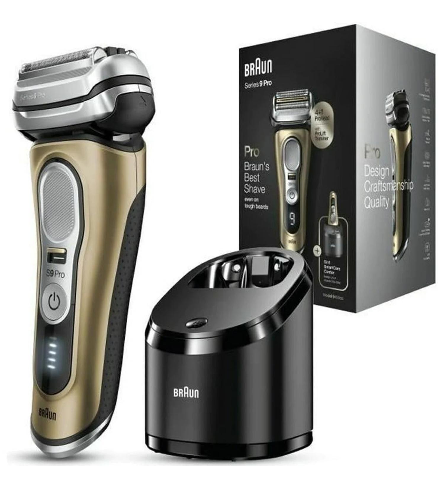 Braun Series 9 Pro 9469cc Wet & Dry Shaver with 5-in-1 SmartCare Center and Leather Travel case Gold