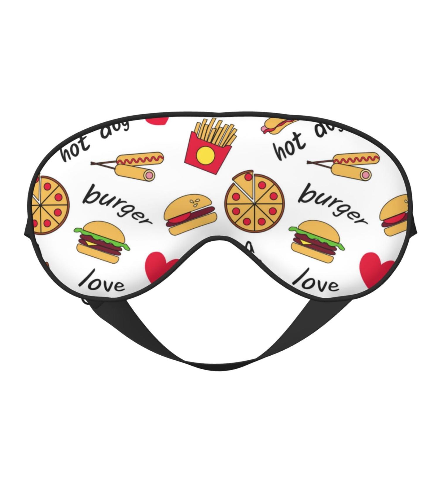 Fast Food Print Sleep Eye Mask | Soft Blindfold with Elastic Strap for Travel & Night Sleeping - Buy Online on GoSupps.com