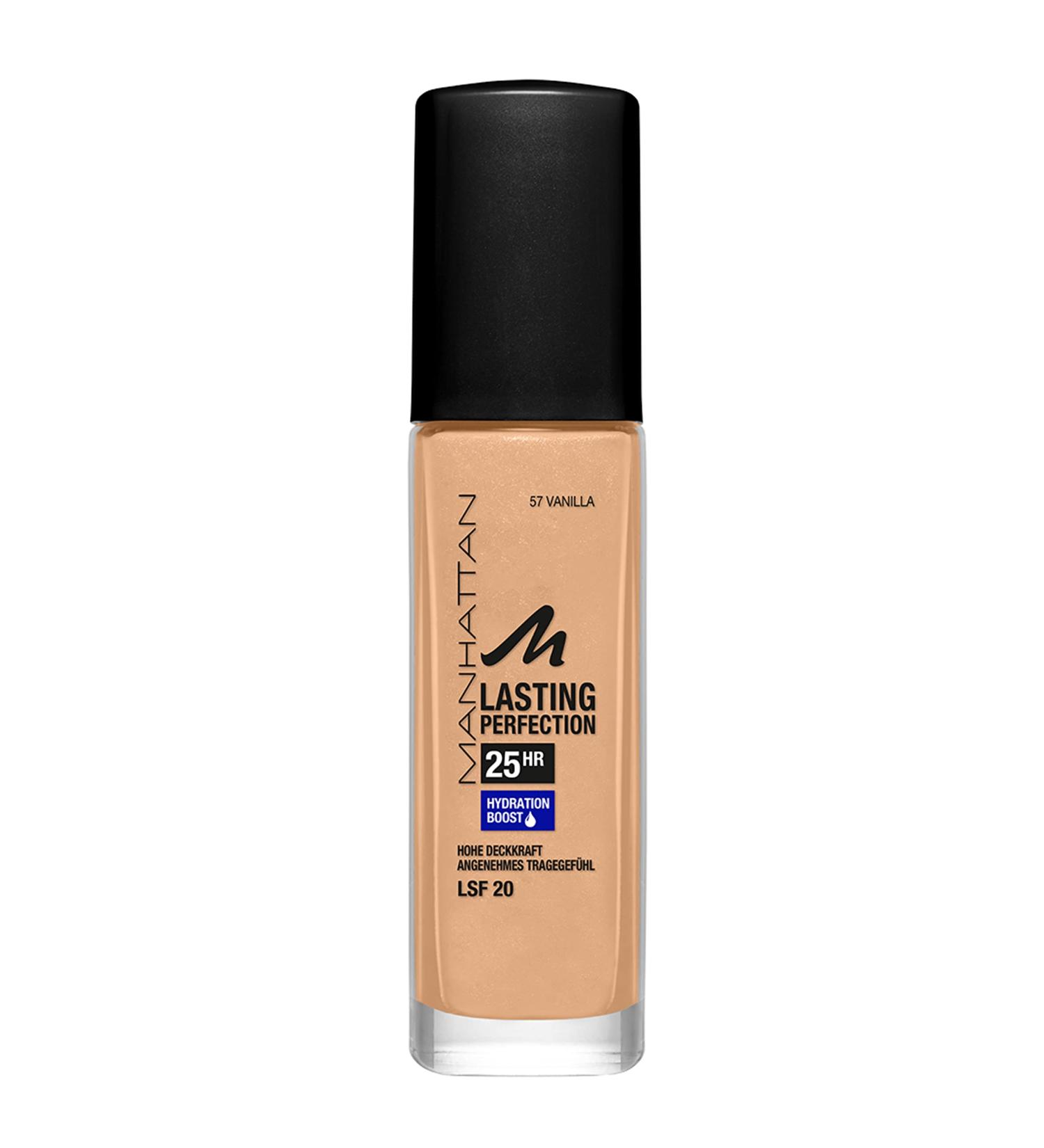 Manhattan Lasting Perfection 25H Makeup - Vanilla 57 Moisturizing Foundation for Flawless Complexion | Long-Lasting High Opacity 30ml - Buy Online on GoSupps.com
