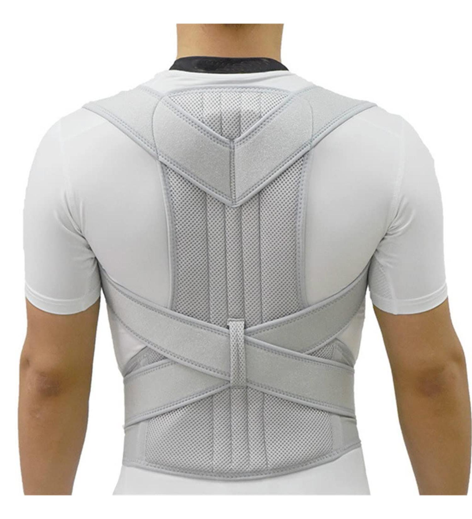 Upper Back Posture Corrector - Clavicle Support Brace Strap (XXL) - White Fruit Peach5 for Improved Posture and Comfort - Buy Online on GoSupps.com