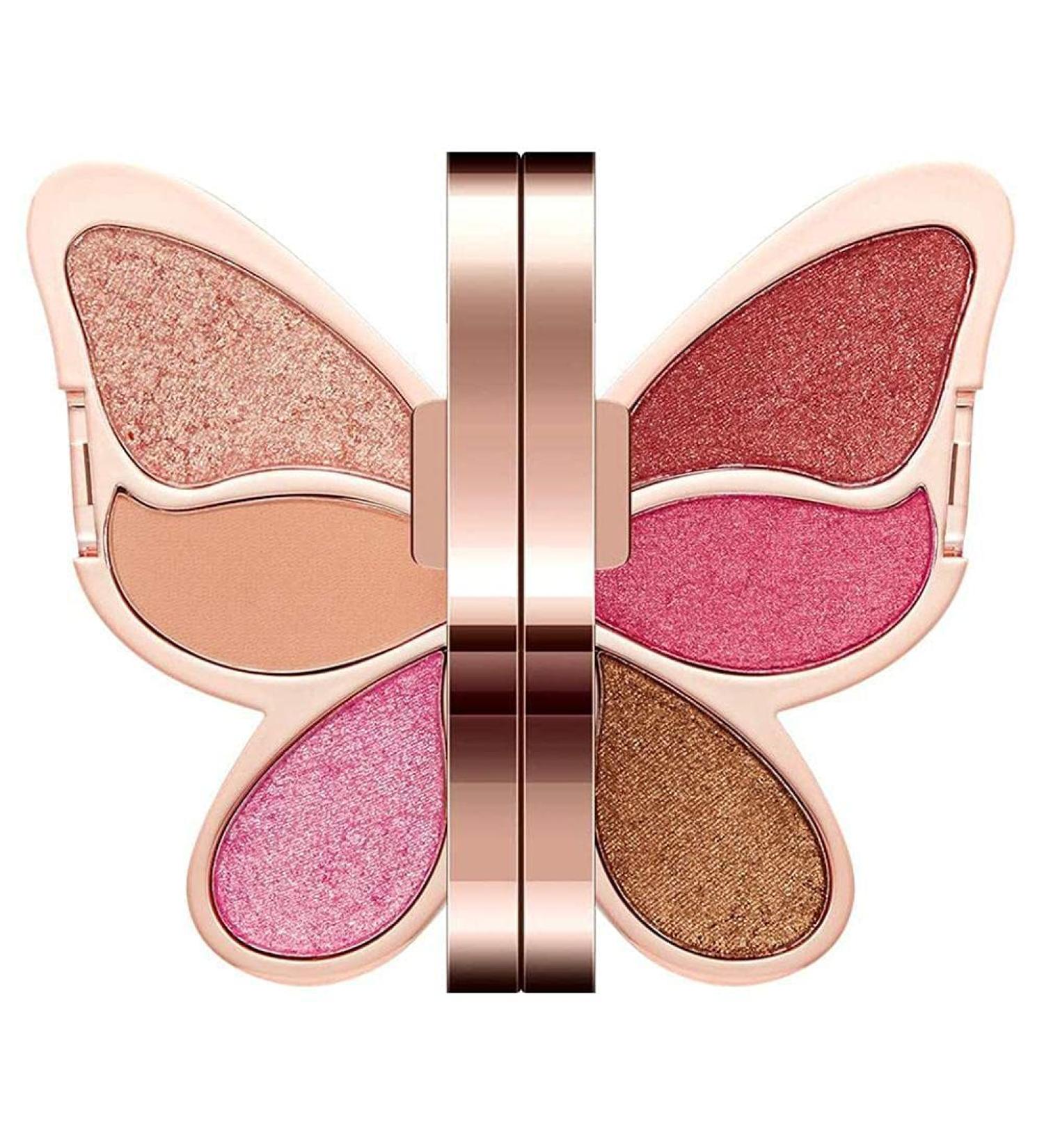 CEFONEY Butterfly Light Shadow Palette - 6-Color Waterproof Eyeshadow Set | Portable Makeup Essentials | Red Rose - Buy Online on GoSupps.com