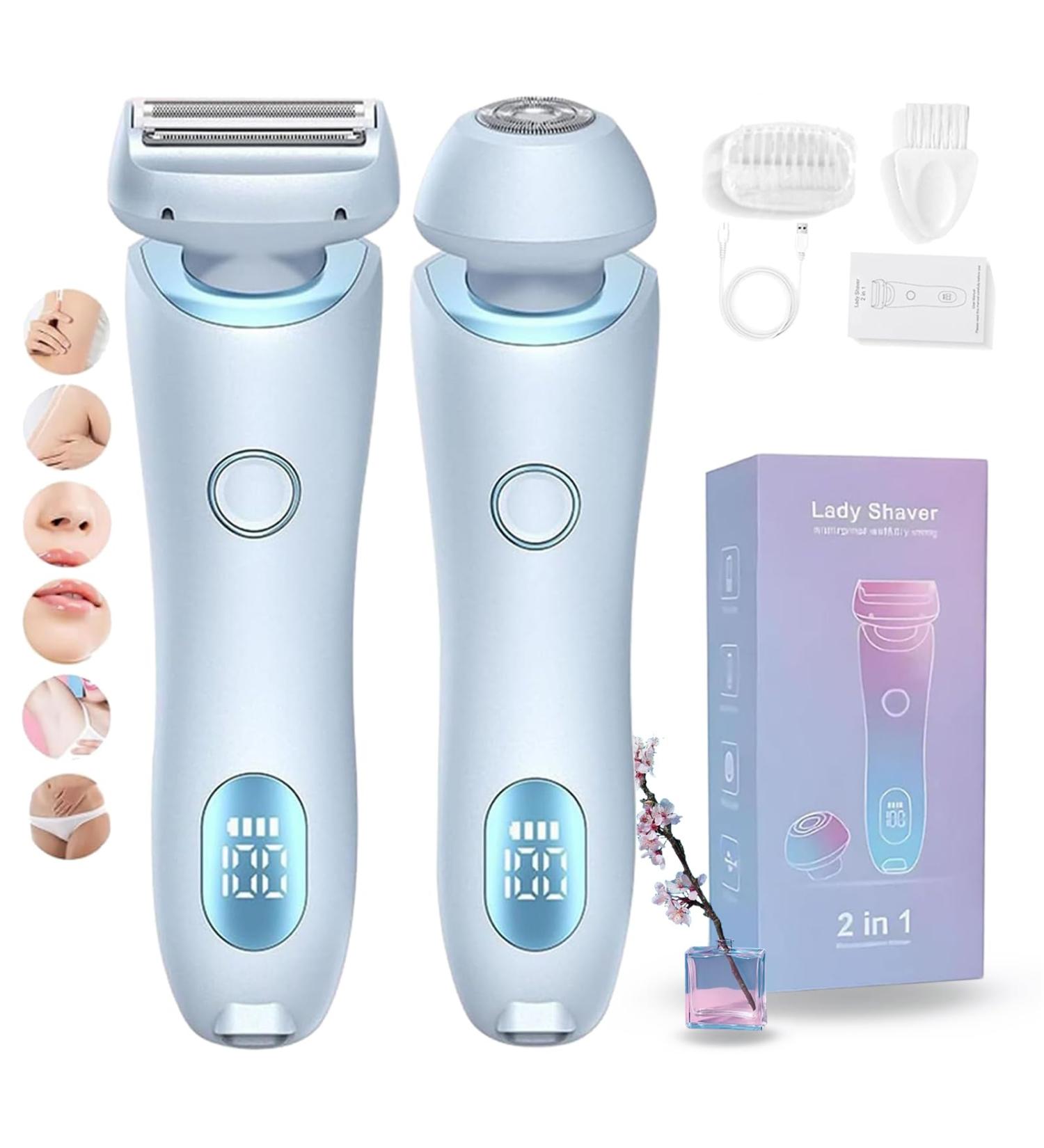 The Cozy Luna Shaver Bikini Trimmer for Wireless Female Shaver for Private Area 2 in 1 Electric Shaver Razors for Women Wet & Dry Ipx7 Waterproof (Blue *1) - Buy Online on GoSupps.com
