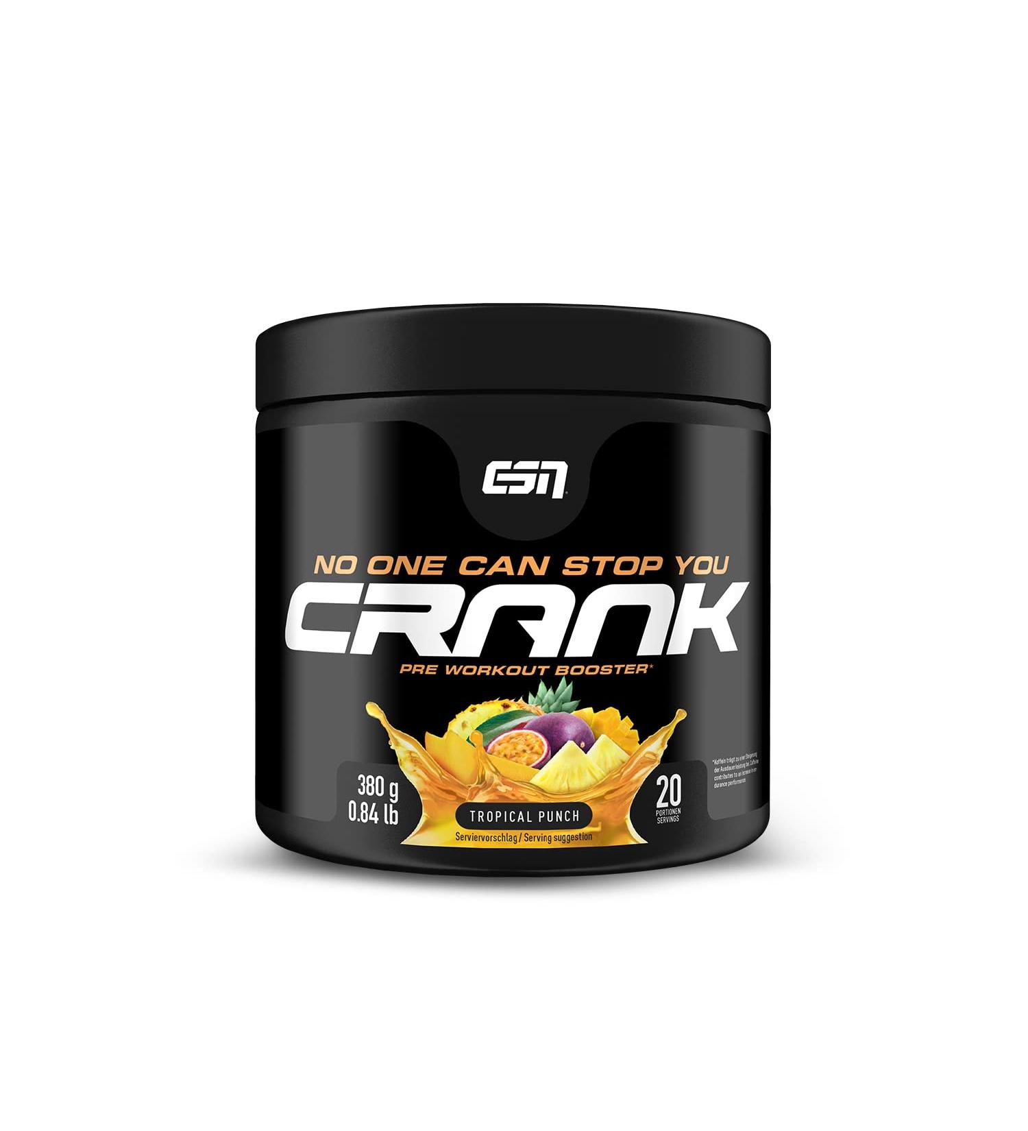 Buy ESN Crank Tropical Punch - 380g Complete Pre-Workout Booster | International Shipping Available - Buy Online on GoSupps.com