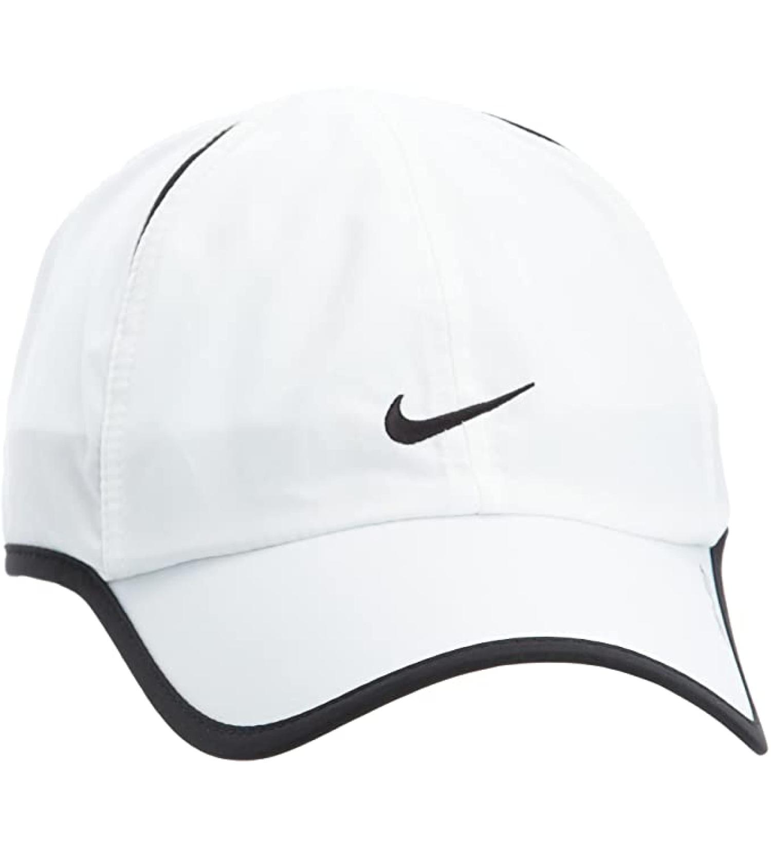 Nike Featherlight Dri-Fit Adjustable Running Cap - White/Black - One Size - Buy Online on GoSupps.com