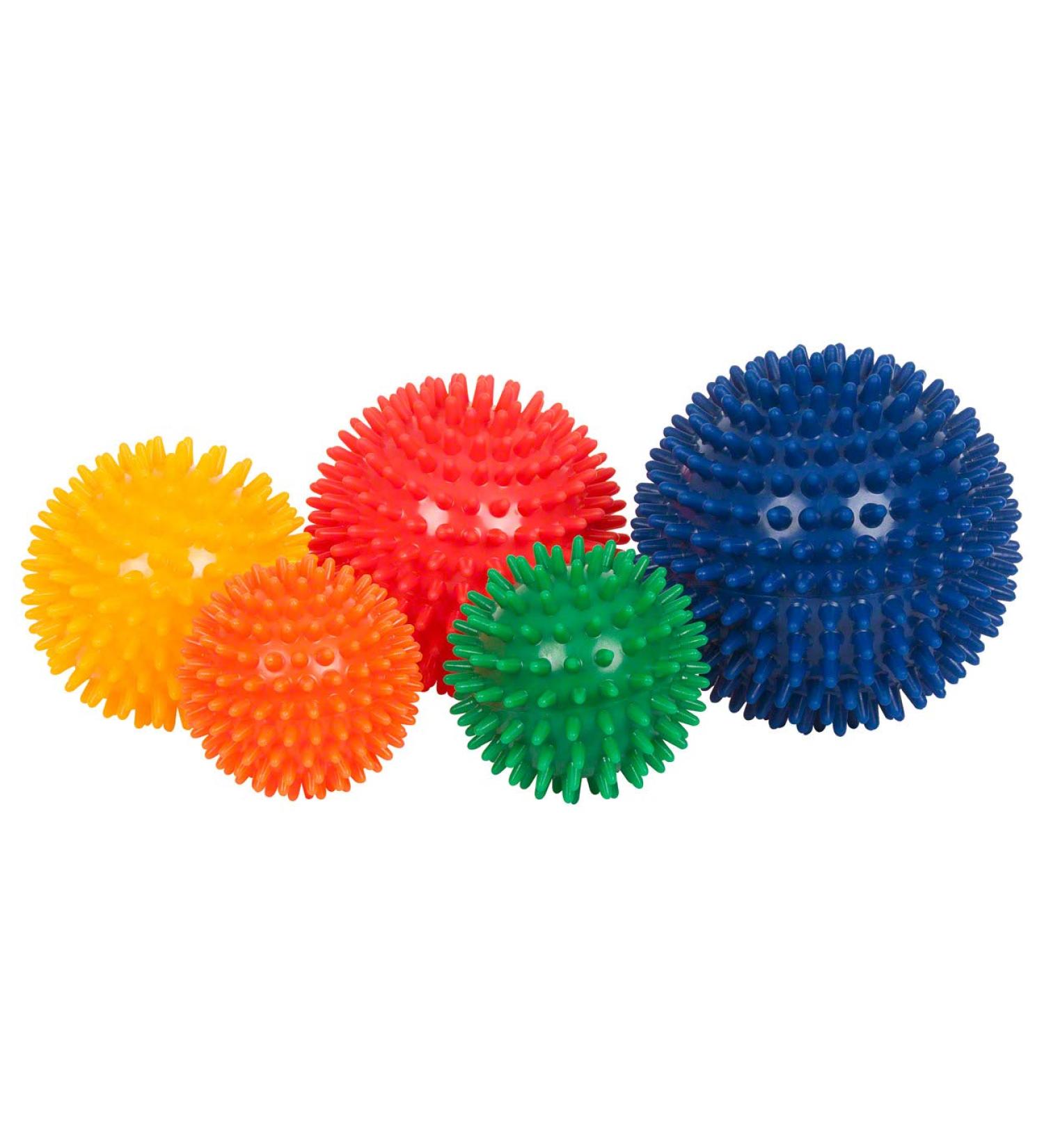 Sport-Tec hedgehog ball massage ball reflexology massage self-massage hardness level: medium I - SET of 5 - 1 each of all sizes