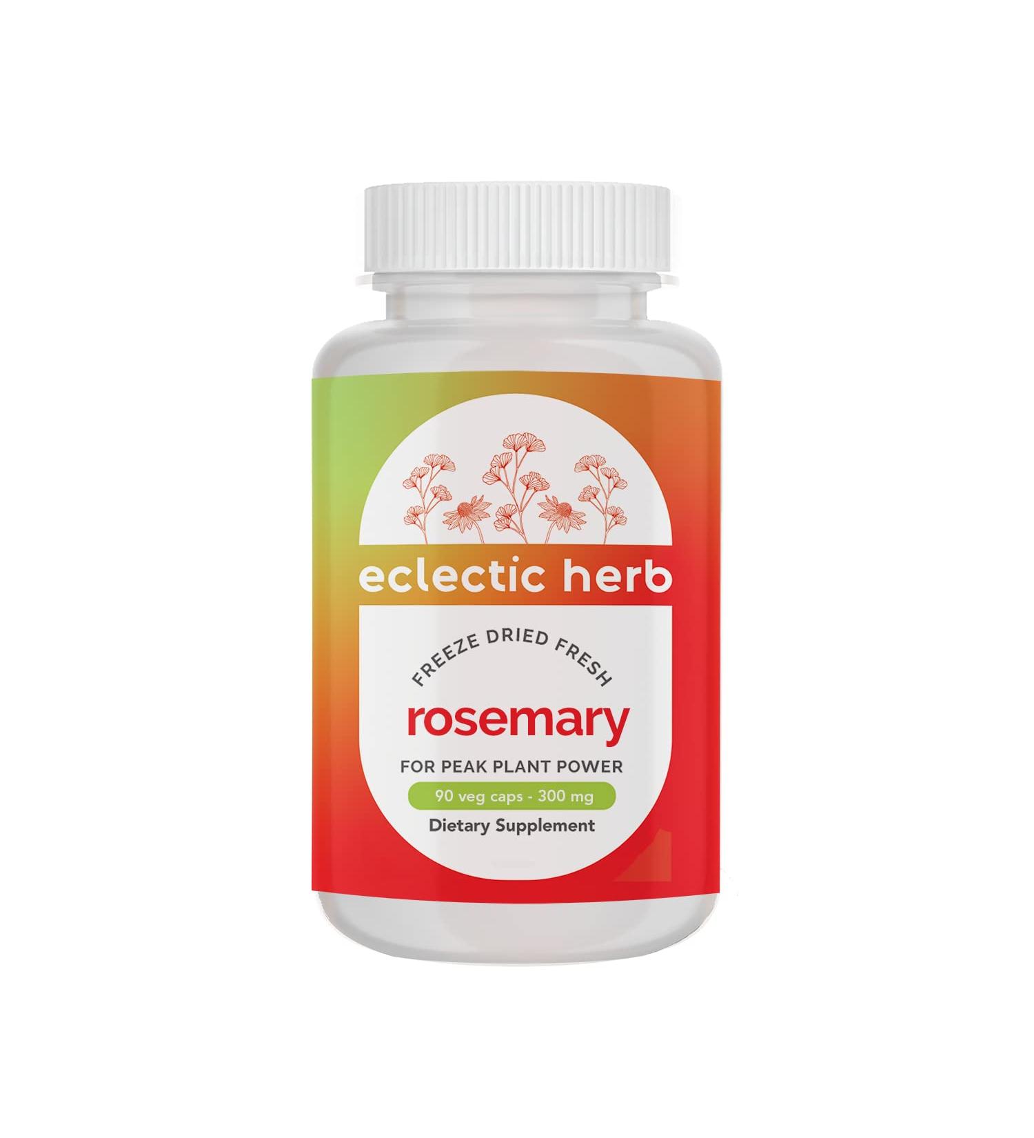 Eclectic Institute Raw Fresh Freeze-Dried Rosemary 300mg - 90 Non-GMO Veg Caps - Buy Online on GoSupps.com