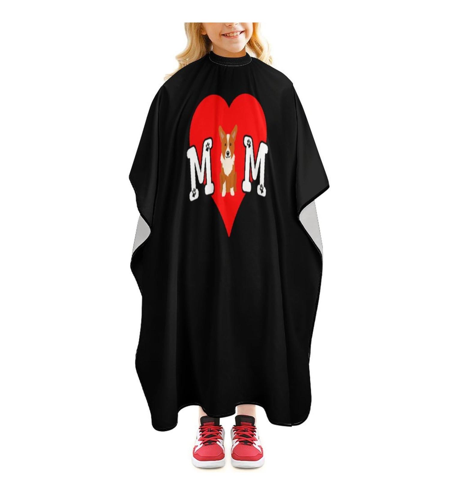 Corgi Dog Mom Heart Barber Cape | Funny Salon Hair Cutting Apron for Men & Women - International Shipping - Buy Online on GoSupps.com