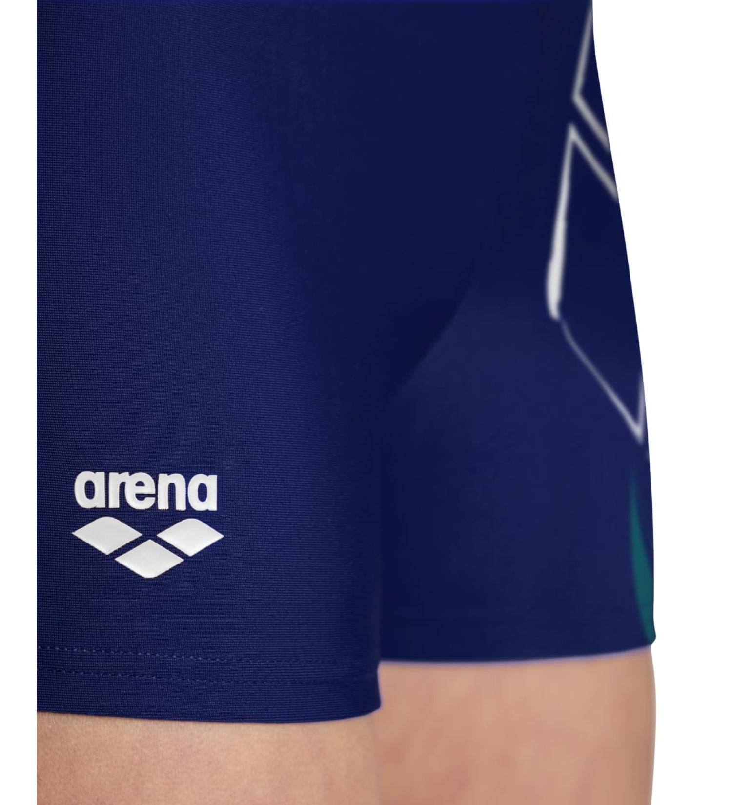 ARENA Boys' Swim Short Logo Swim Trunks (1 Pack) 164 Navy-deep Teal-white