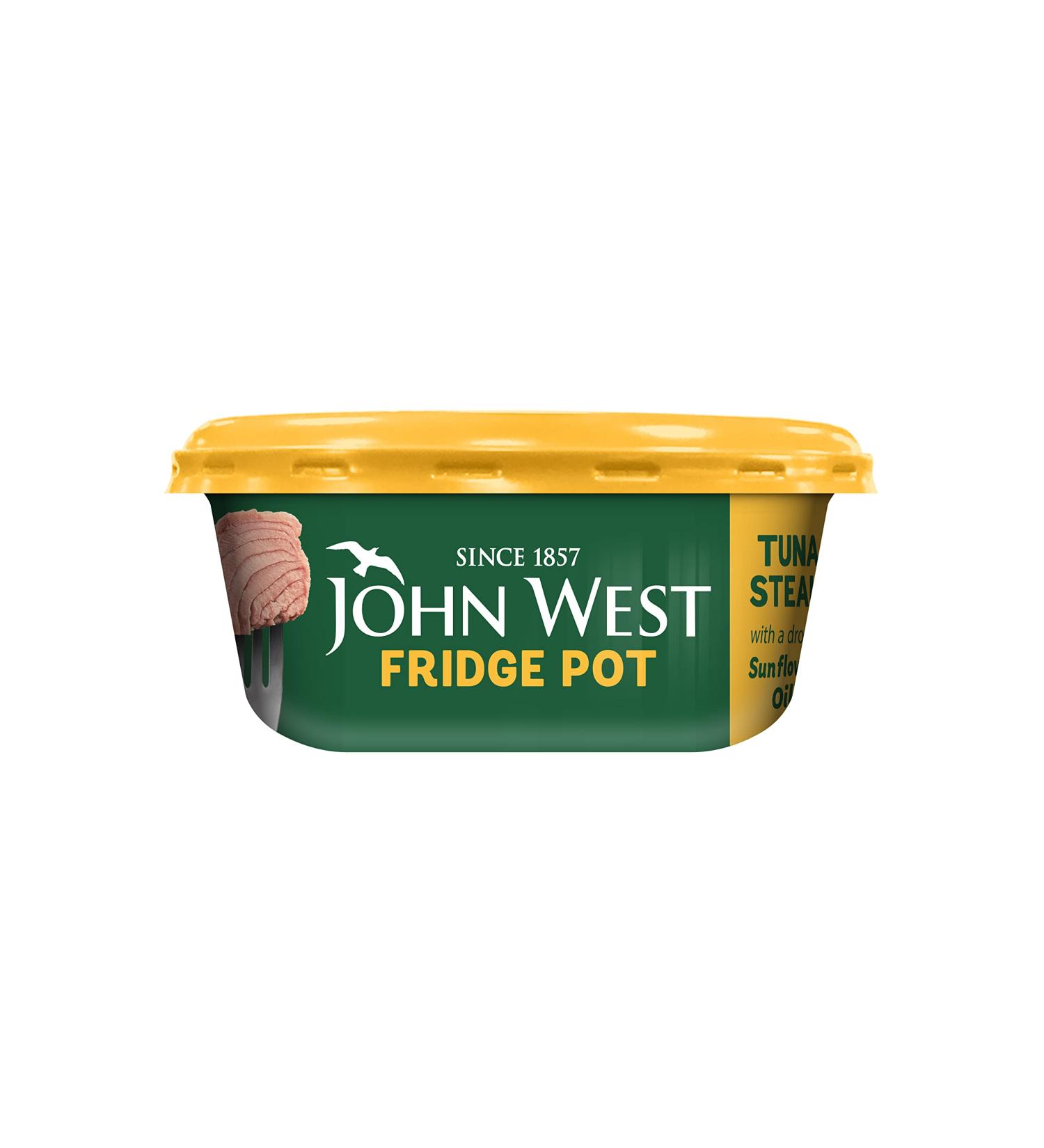 John West No Drain Fridge Pot Tuna Steak in Sunflower Oil 110g - High Protein Seafood Snack - Buy Online on GoSupps.com