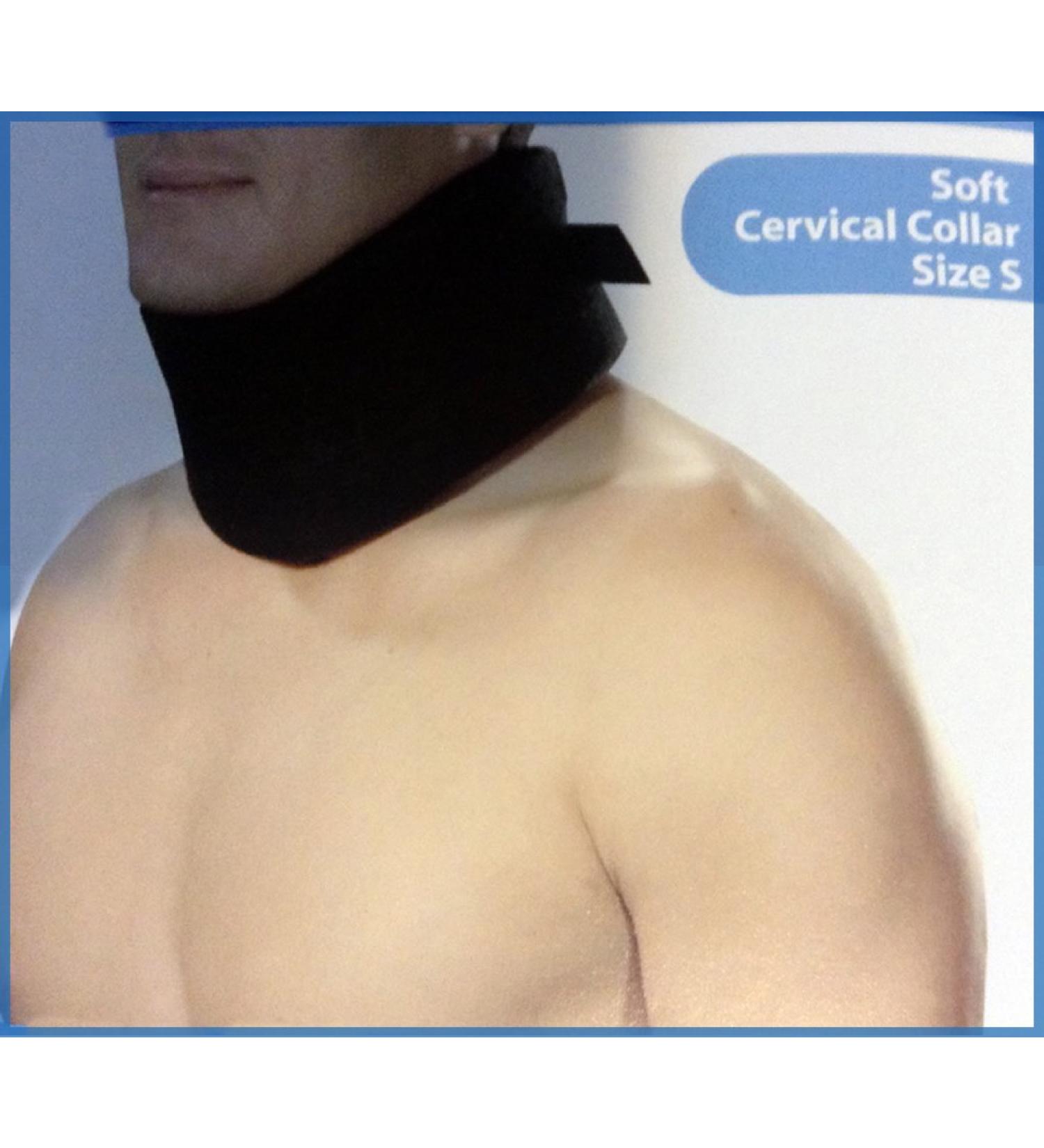 Adjustable Soft Cervical Collar Neck Brace - Size S Foam Black | New Model for Neck Pain Relief - Buy Online on GoSupps.com
