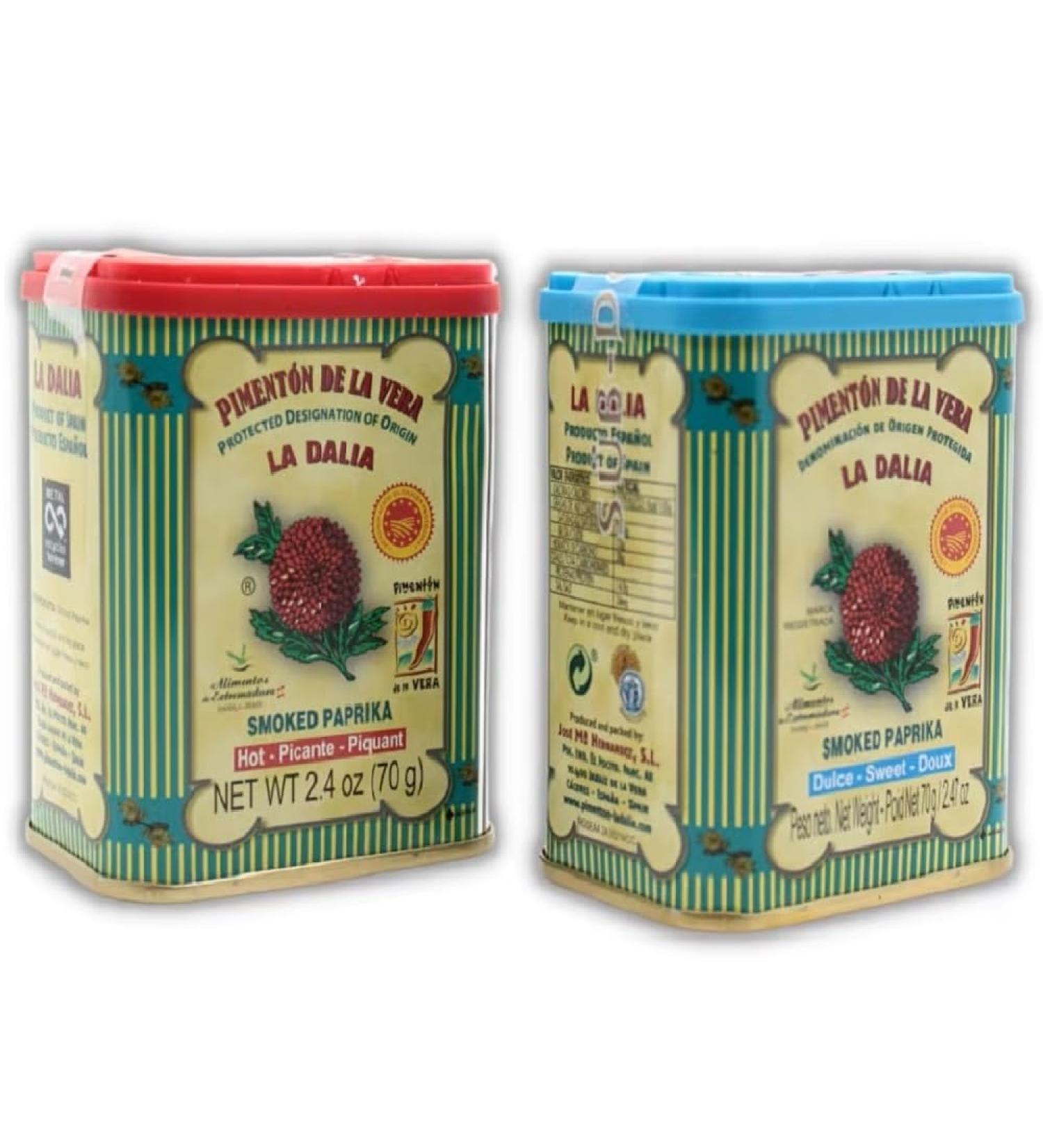 LalolaGourmet- Spanish Smoked Paprika - Sweet and Hot - Set 2 tins x 70 g - Premium Gourmet Quality Spices - Produced in the famous region of LA VERA -D.P.O. - The Authentic Spanish Taste - Buy Online on GoSupps.com