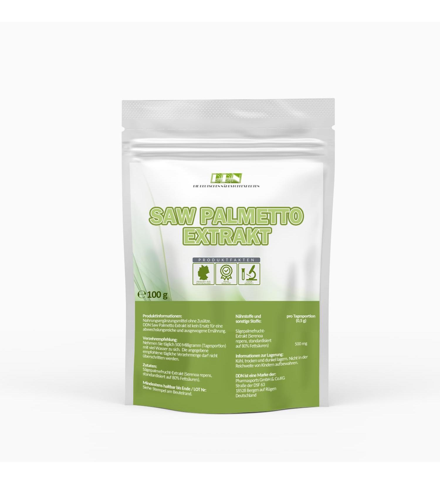 Buy 100g Pure Saw Palmetto Extract Powder - No Additives High Dosage Natural & Vegan - Serenoa Repens for Optimal Health - Buy Online on GoSupps.com