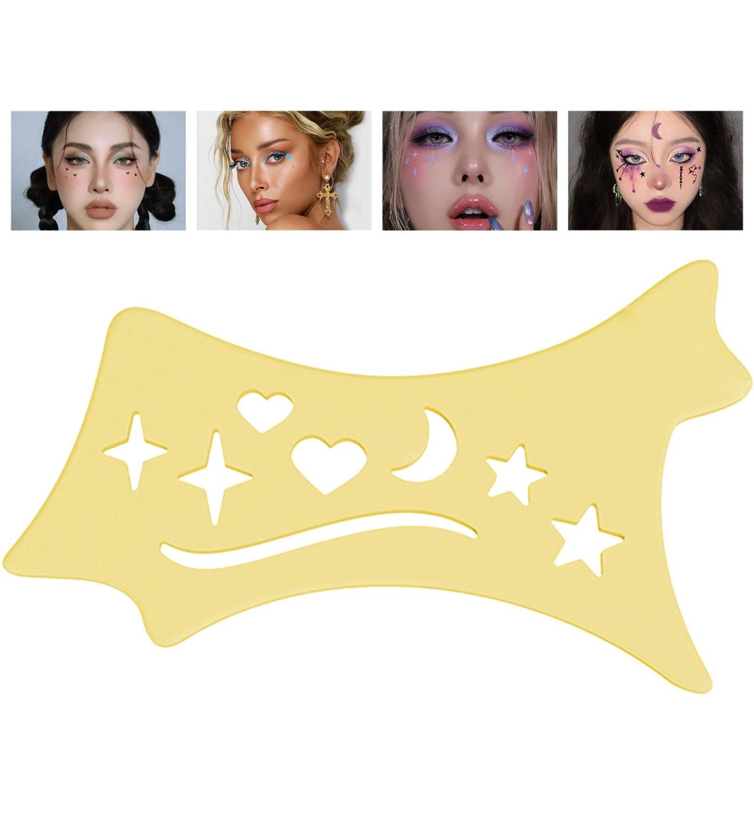 Eyeshadow and Eyeliners Stencils Pad | Soft Flexible Eyeliners Stencils Beveled Design Contour Guide for Makeup Beginners & Beauty Lovers Yellow - Buy Online on GoSupps.com
