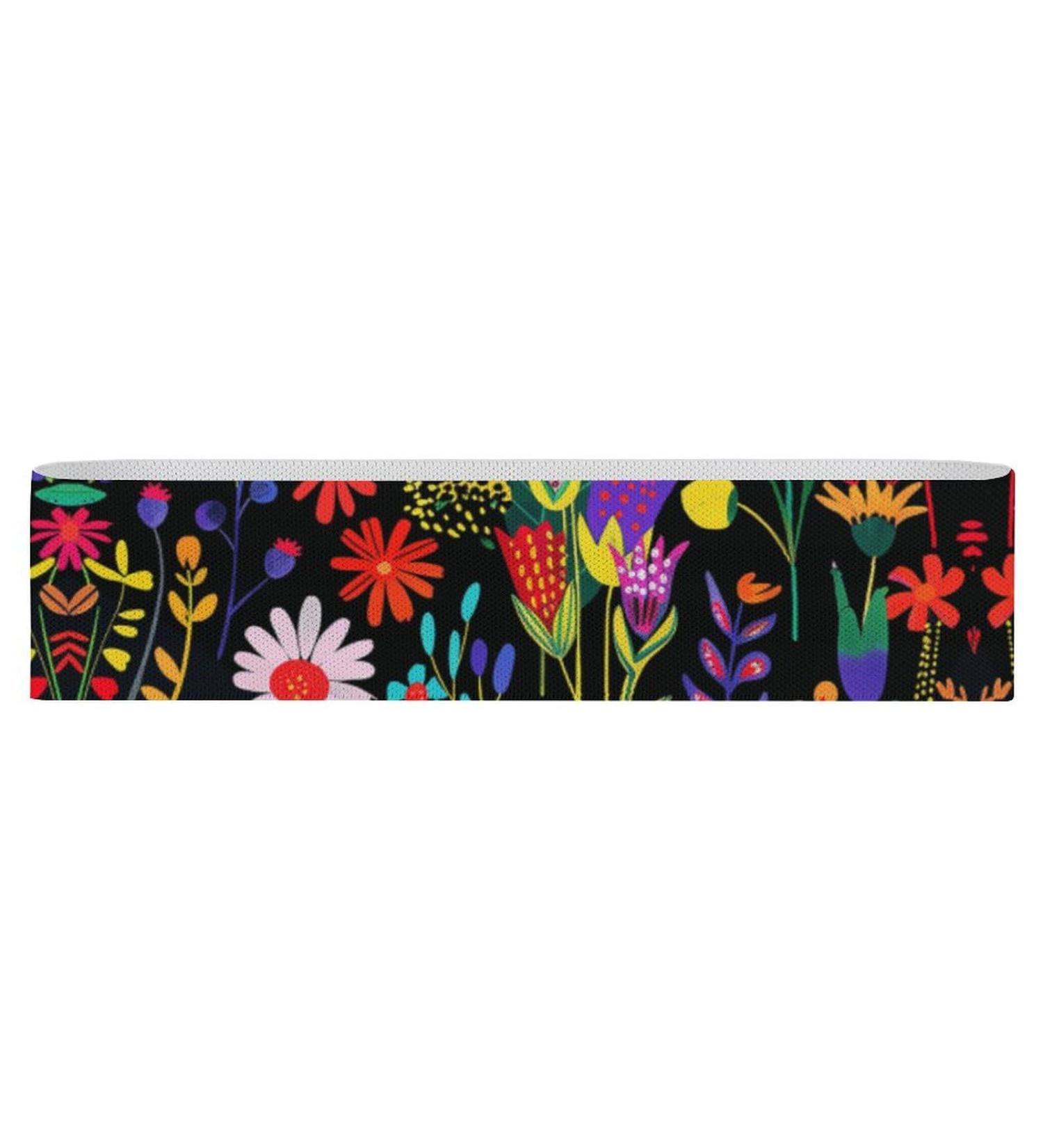 Shop Stylish Resistance Bands | Vines & Wildflowers Printed Fabric Leg Bands for Home Fitness - International Shipping Available - Buy Online on GoSupps.com