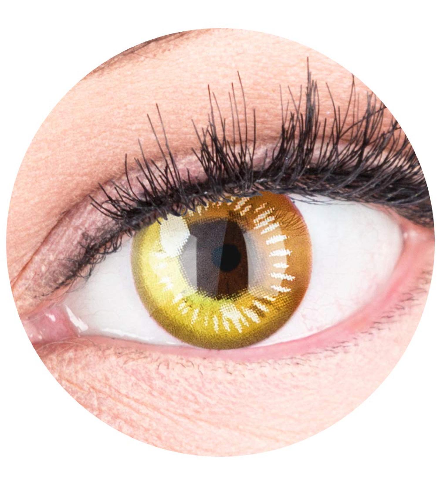 Buy Anime Yellow Circle Lenses - Opaque Colored Contact Lenses for Cosplay | -5.50 Diopters + Free Case - Buy Online on GoSupps.com