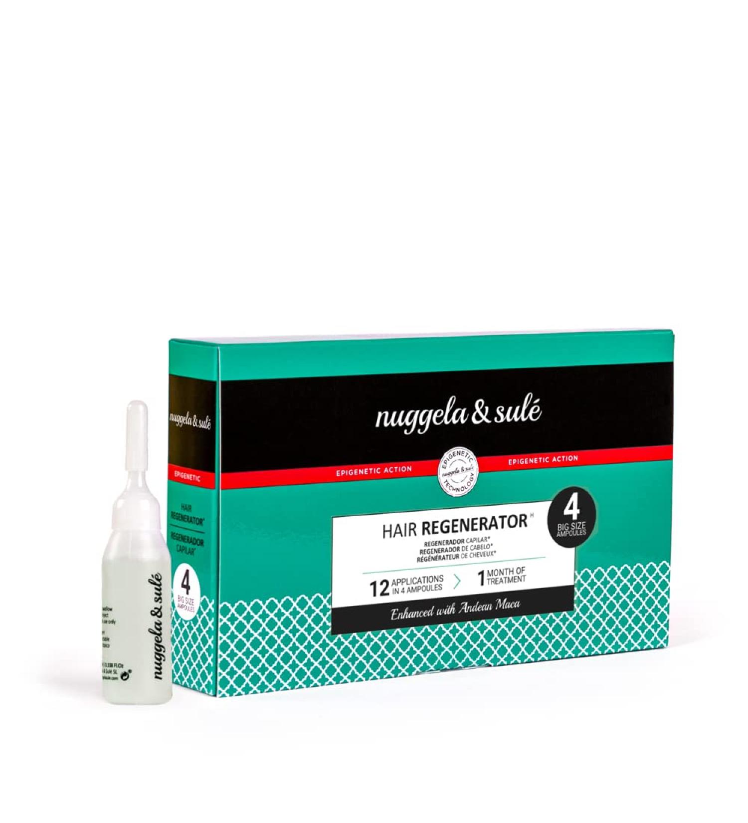 Nuggela & Sul Regenerating Ampoules - Boost Hair Density & Thickness | 4 x 10ml Treatment for Thinning Areas - 4 Week Supply - Buy Online on GoSupps.com