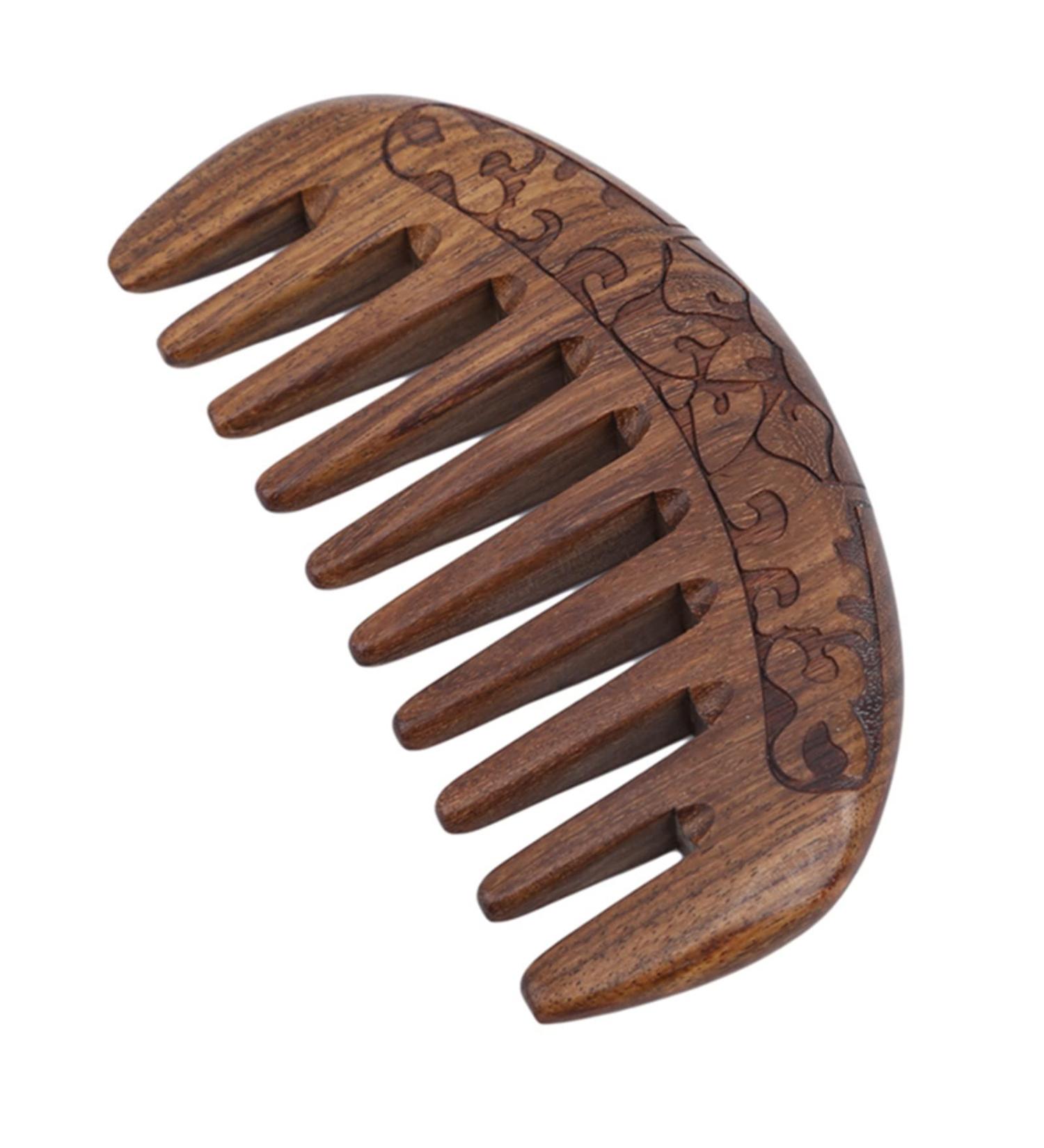 Comb Golden Sandalwood Comb Massage Coarse Teeth wooden comb - Buy Online on GoSupps.com
