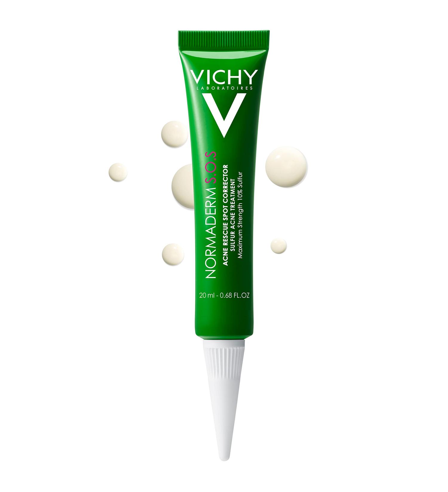 Vichy Normaderm S.O.S Acne Rescue Spot Corrector | Acne Spot Treatment with 10% Sulfur, Niacinamide & Glycolic Acid | Blemish Remover for Sensitive Skin - Buy Online on GoSupps.com