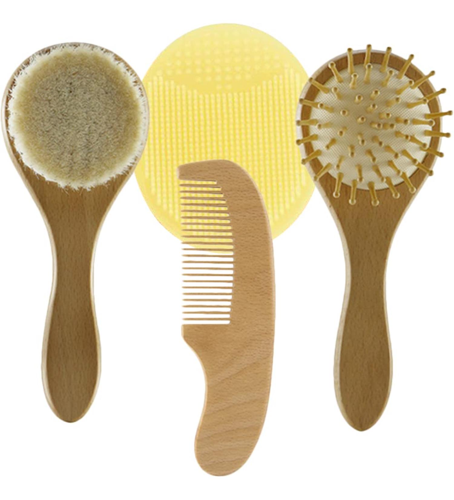 LUOZZY Silicone Baby Hair Brush and Comb Set - Gentle Bath Brush for Babies - Buy Online on GoSupps.com
