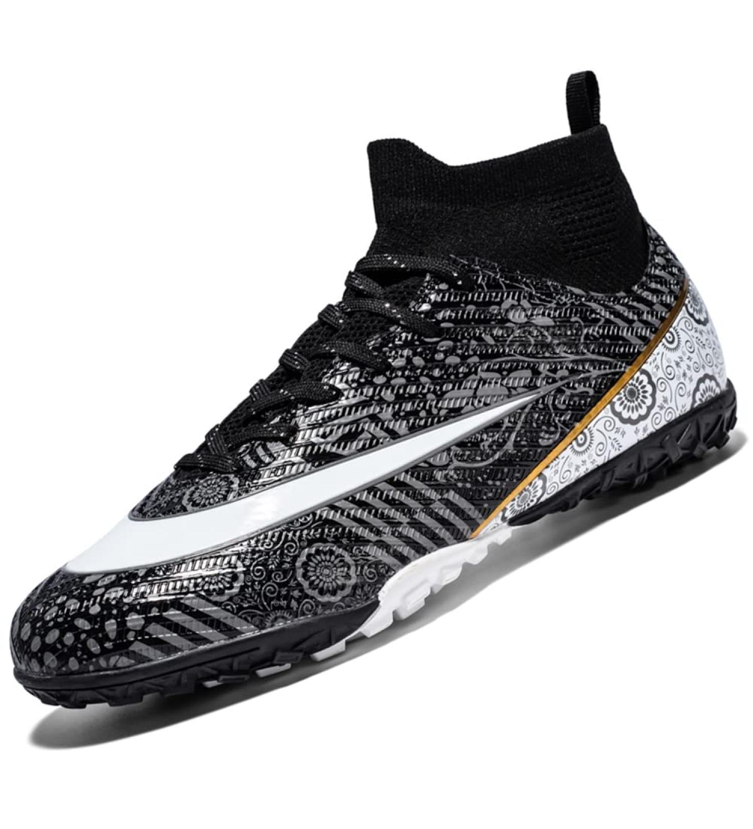 Vtasq High Top Soccer Shoes for Men & Boys - Artificial Turf Football Shoes - Unisex Training Footwear - EU Size 39 - Black - Buy Online on GoSupps.com