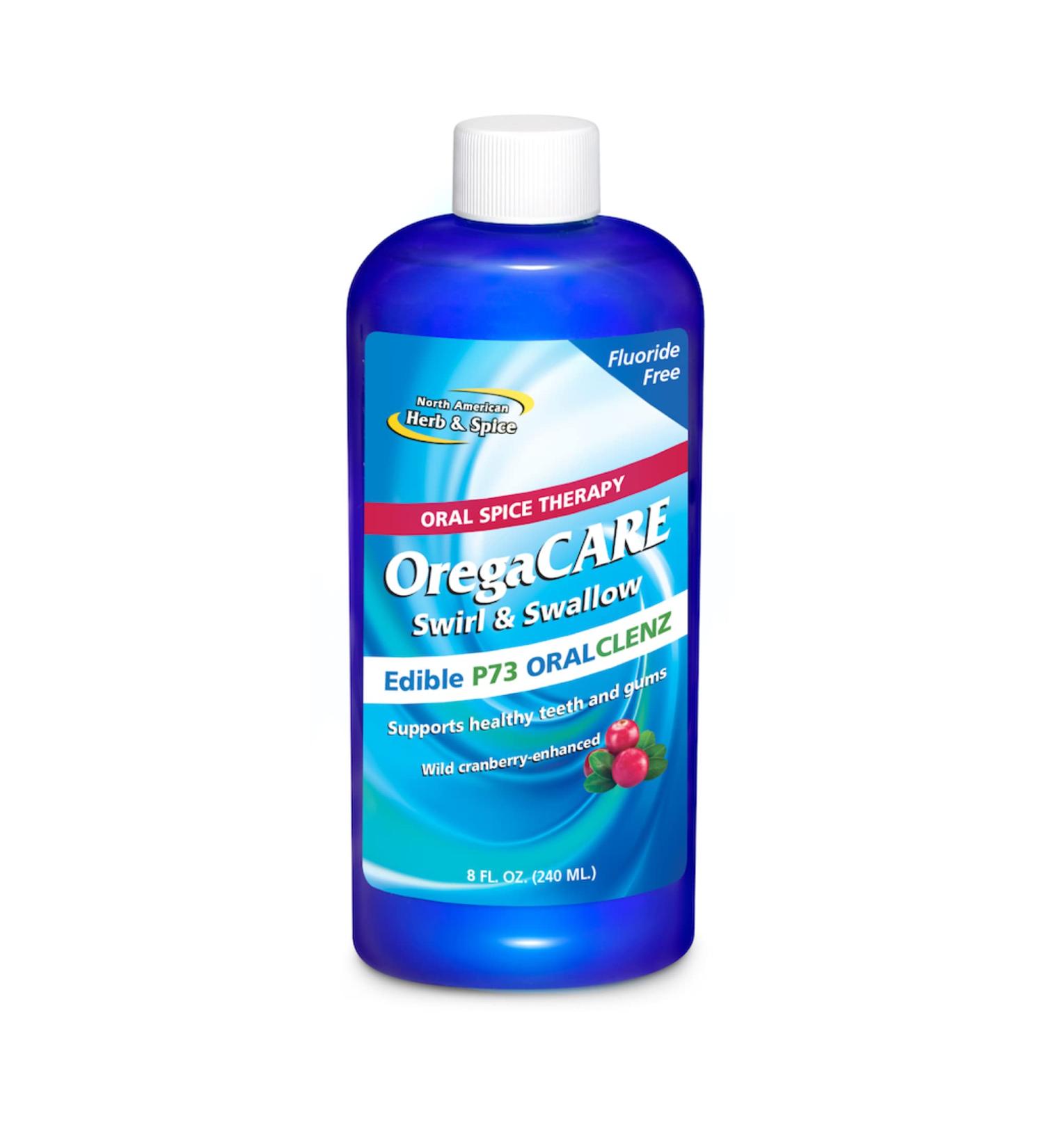 OregaCare Cranberry Flavor - 8 fl oz Edible Oregano Oil Mouthwash | Supports Healthy Teeth & Gums | Non-GMO, Alcohol-Free, All Natural - Buy Online on GoSupps.com