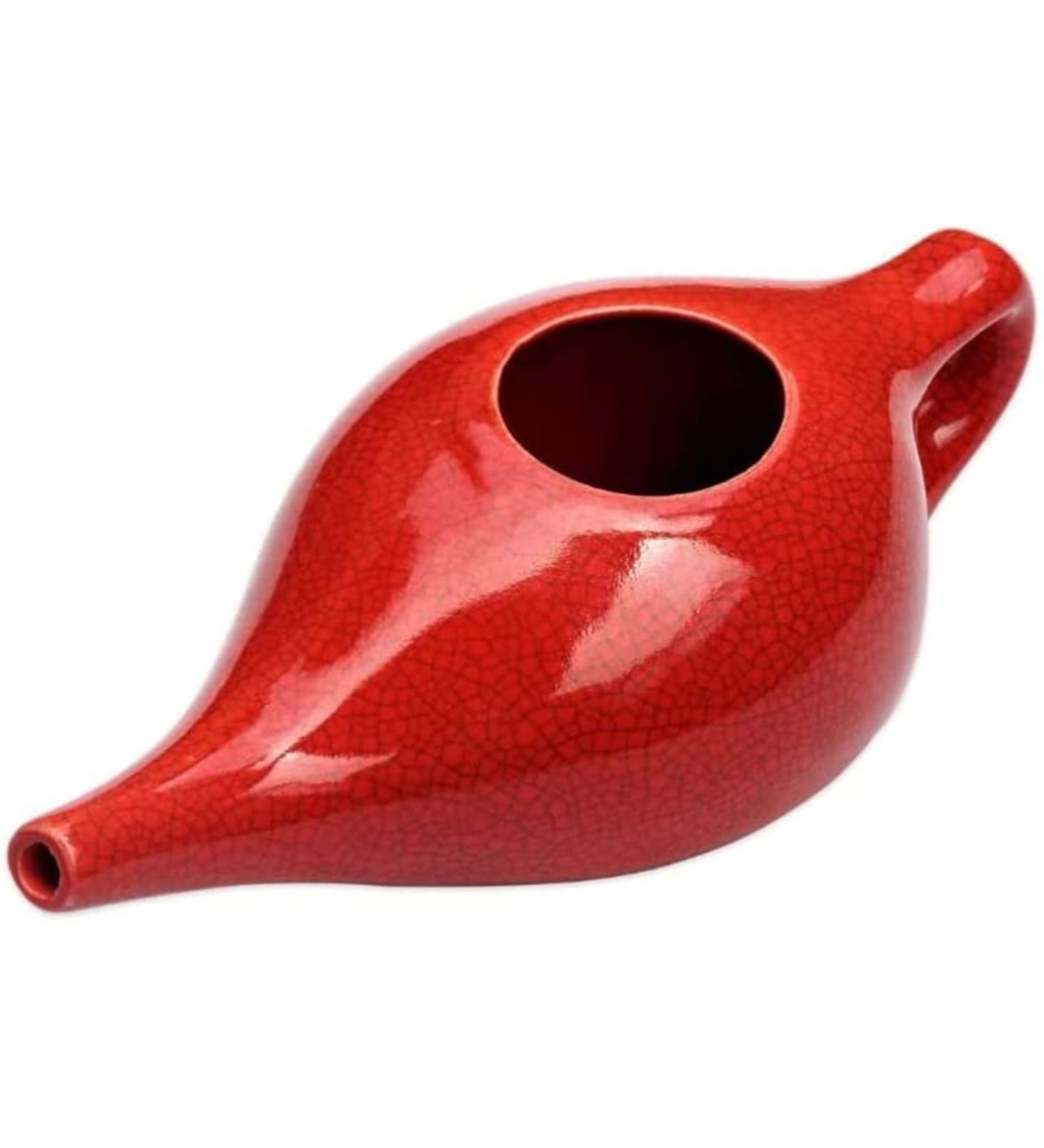 2activelife-Handcrafted Yoga Neti Pot for Nasal Cleansing & Sinus | Ayurvedic Jala Neti Nasal Wash (Red)