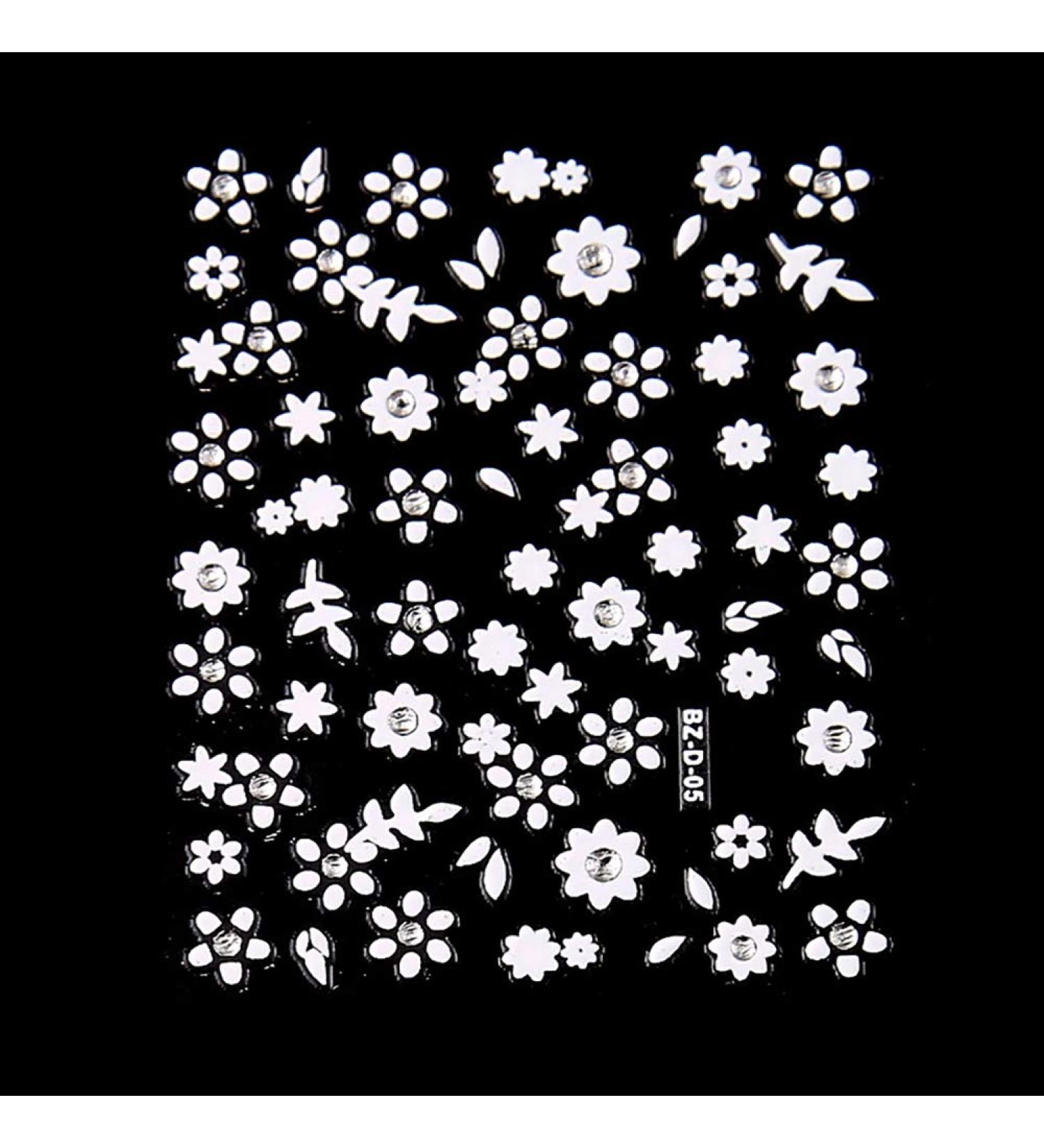 30piece Diy Nail Sticker Applique Adhesive Flower Rattan Nail Decoration Transfers Stickers Nail Art Decals White Nail Transfers Appliques Fingernail Stickers - Buy Online on GoSupps.com