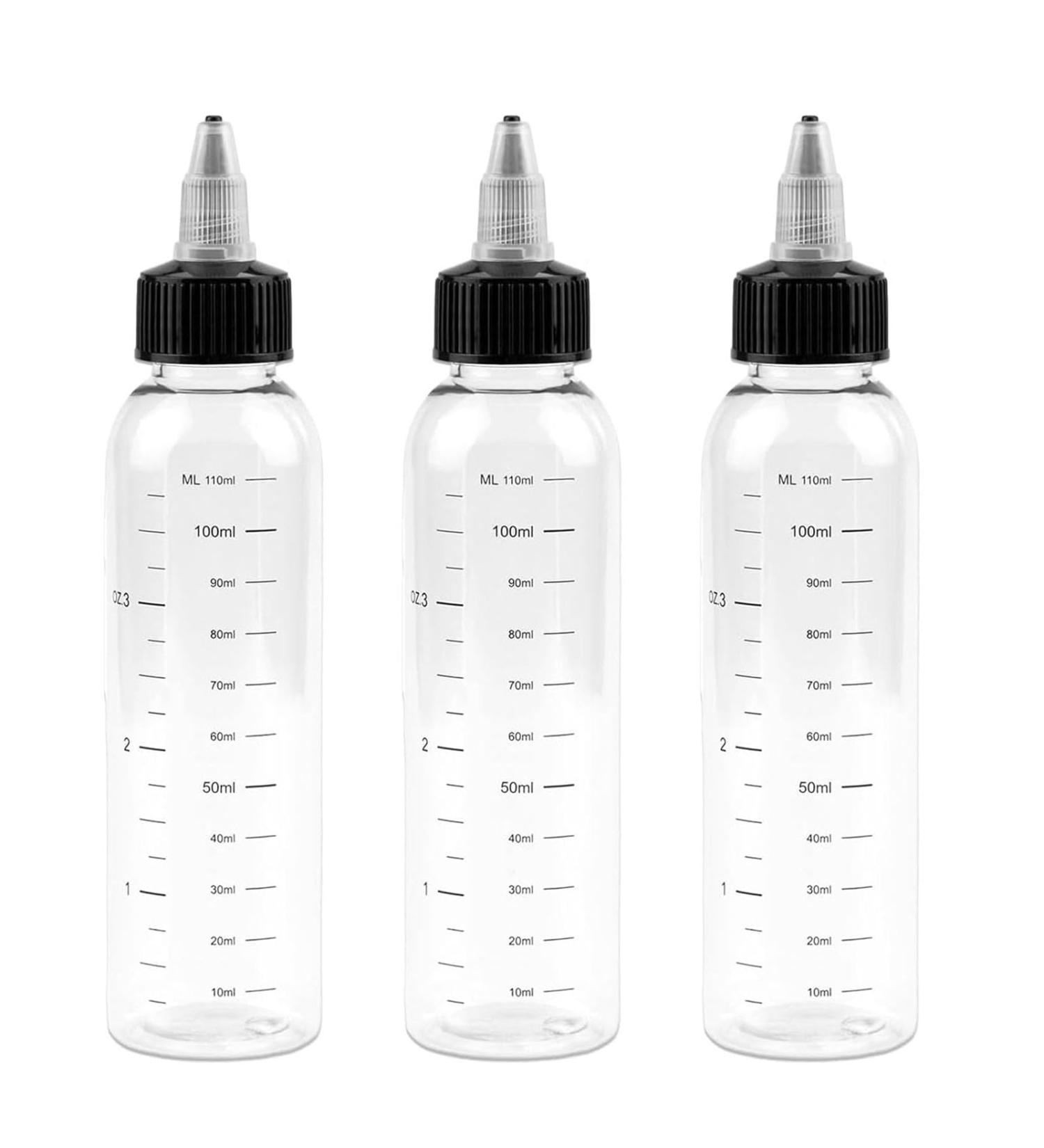 SGFKOP Oil Bottle For Hair 3 PCS Hair Oil Applicator Bottle 110ml Hair Dye Nozzle Bottle With Scale Ratio Measurement For Salon Hair Care Coloring Paint Art Glue - Buy Online on GoSupps.com