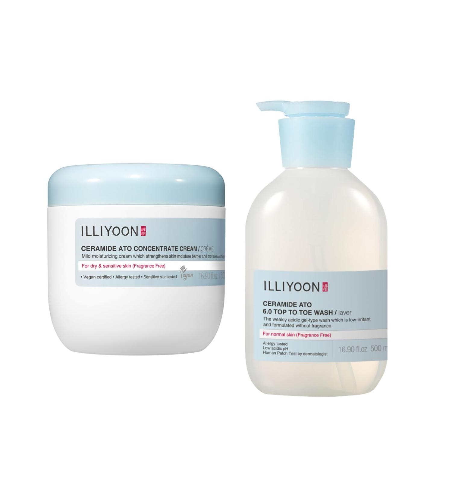 Illiyoon ATO Top To Toe Wash 16.9 Fl Oz with ATO Cream 16.9 Fl Oz - Buy Online on GoSupps.com