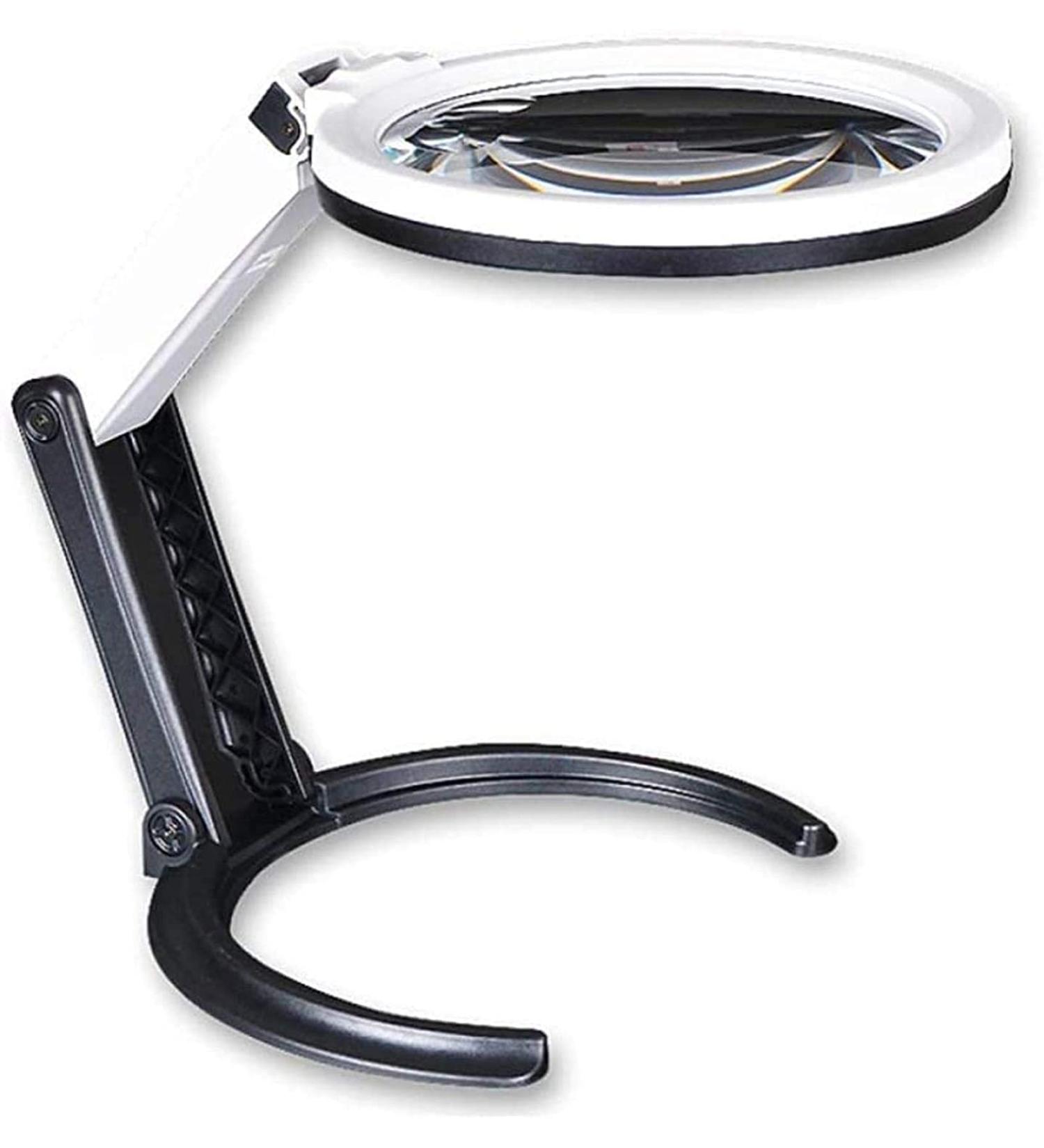 10X Magnifying Glass Hd Optical Lens Plug-in Battery Rechargeable Foldable Handheld Desktop Magnifier with Led Light for Reading Crafts Repair Magnifier Lofty Ambition - Buy Online on GoSupps.com