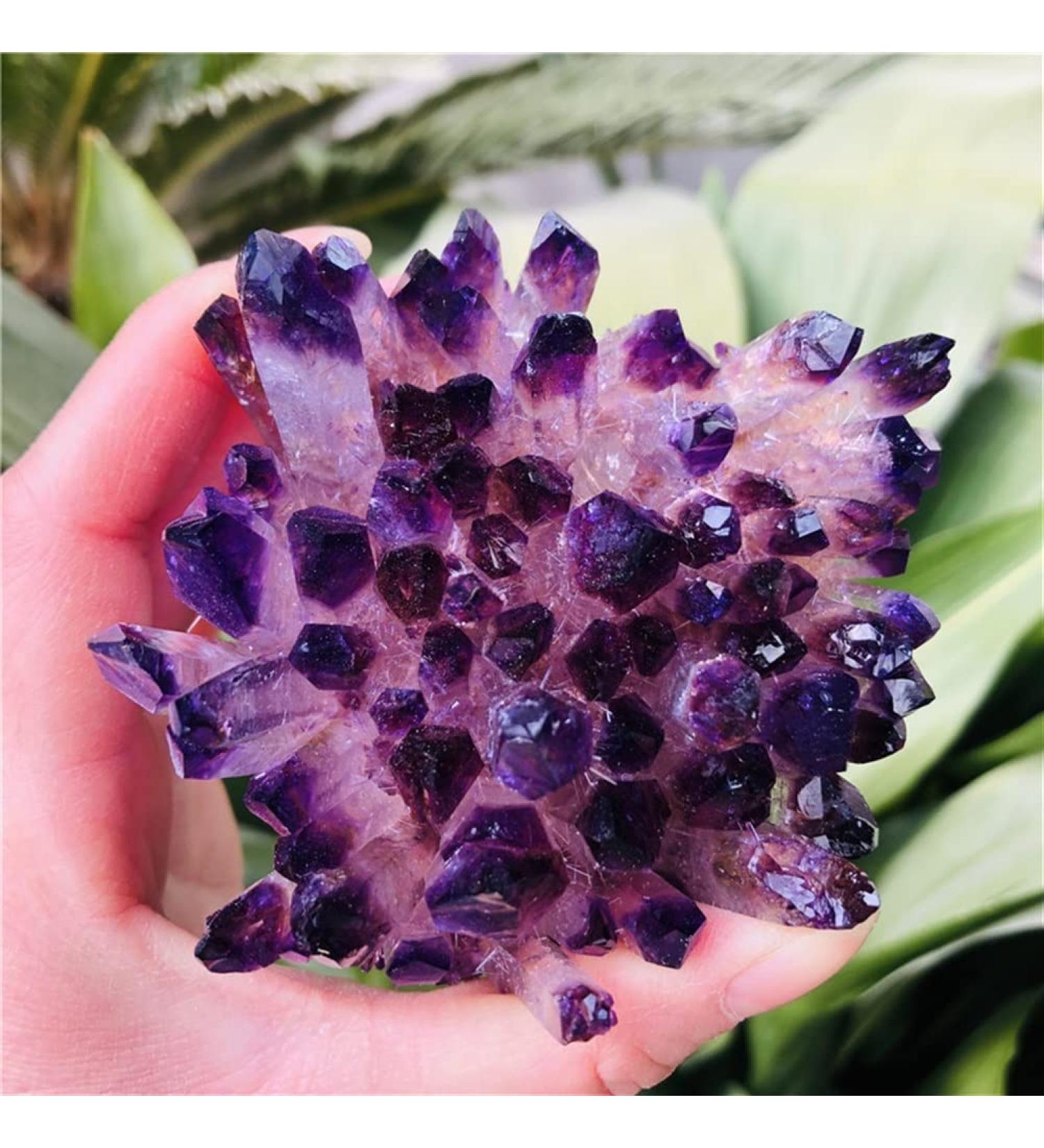 Natural Quartz Crystal 1pc Green Ghost Phantom Quartz Crystal Cluster Violet Rock Stones and Crystals Specimen Synthetic Quartz Home Office Decor ningxiao (Color : Purple Size : 300-350g) 300-350g Purple - Buy Online on GoSupps.com