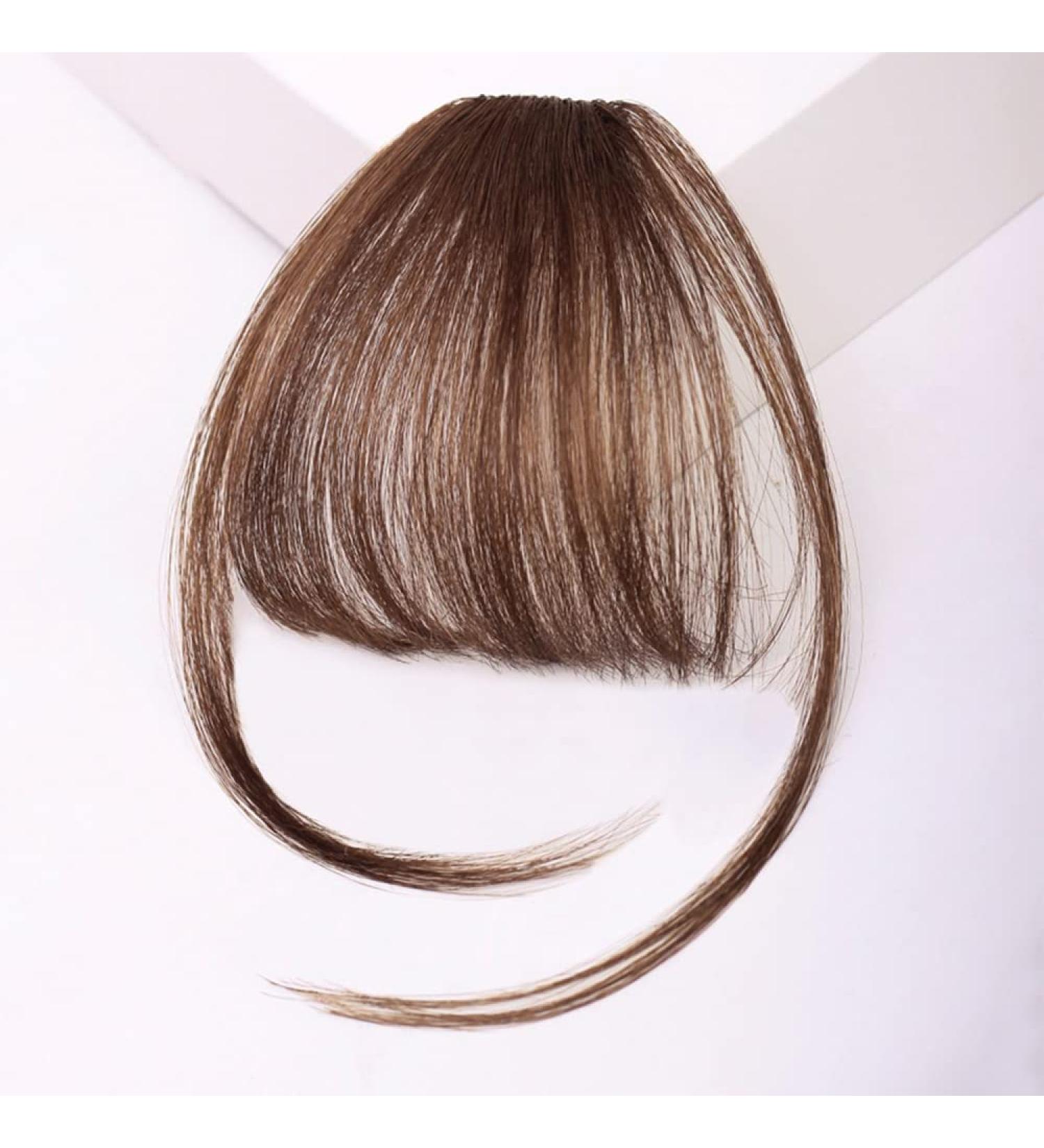 Bangs Bangs Hair Clip in Bangs Heat Resistant Thin Bangs Fringe Bangs Clip on Hairpiece One Piece in Fringe Natural Flat Air Bangs Hair Extensions for Women for Women Curved Bangs for Daily Wear (C B Light brown - Buy Online on GoSupps.com