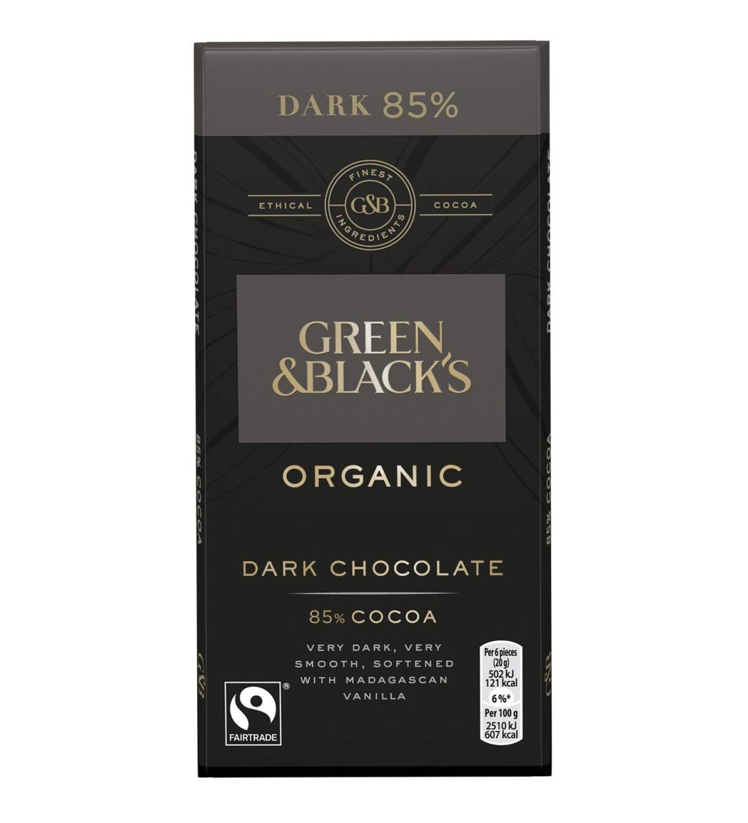 (2 Pack) - Green & Blacks - Org Dark Chocolate 85% | 100g | 2 PACK BUNDLE