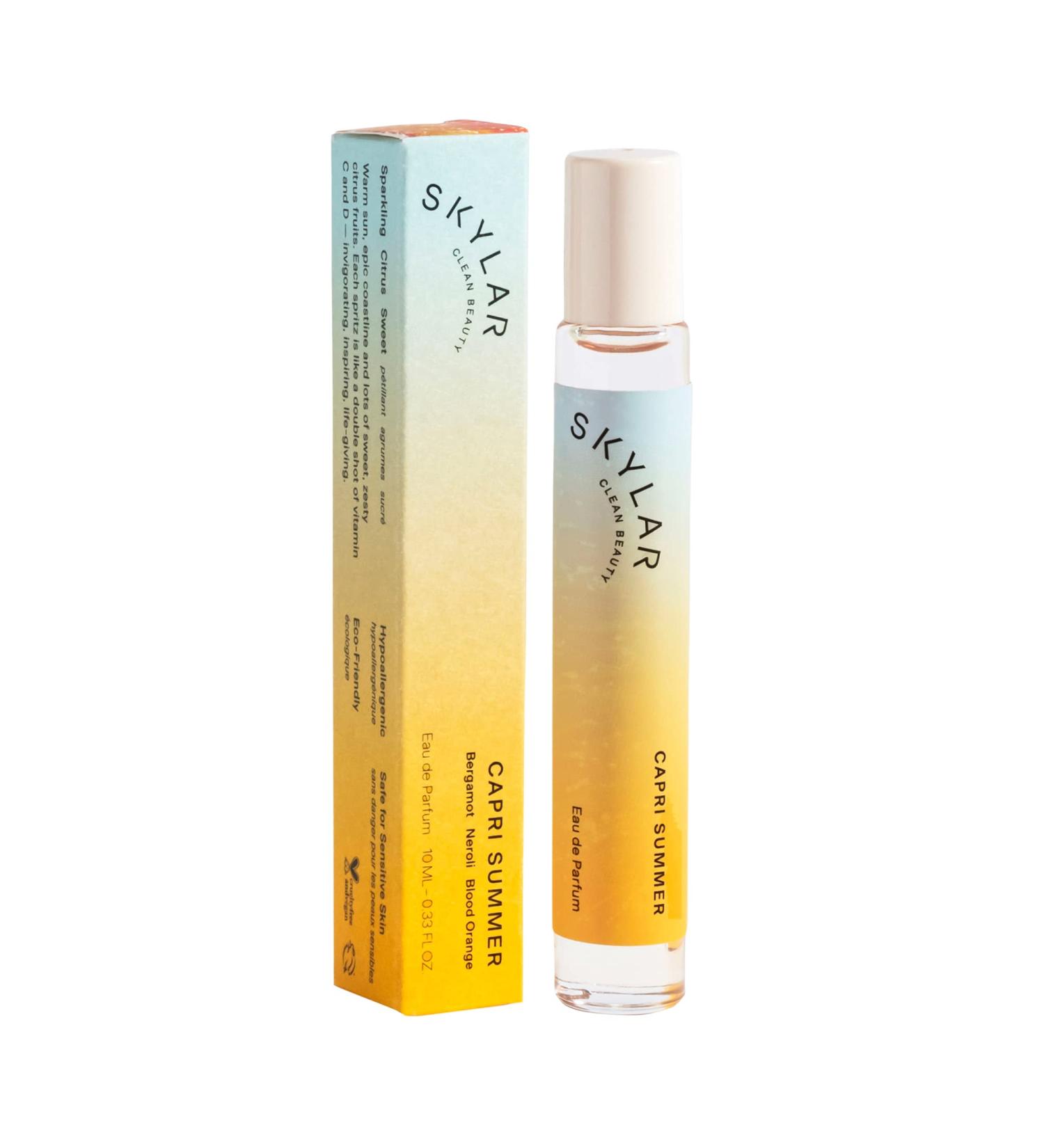Skylar Capri Summer Eau de Parfum - Hypoallergenic & Clean Perfume for Women & Men Vegan & Safe for Sensitive Skin - Fruity Citrus Perfume Bergamot Neroli & Blood Orange - 10mL /0.33 Fl oz - Buy Online on GoSupps.com