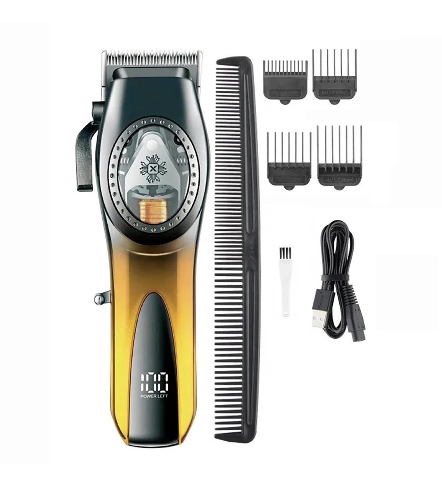 Buy Premium Cordless Hair Clippers for Men - Electric Hair Cutting Kit with Rechargeable DLC Blade & Magnetic Levitation Motor (Gold) - International Shipping Available - Buy Online on GoSupps.com