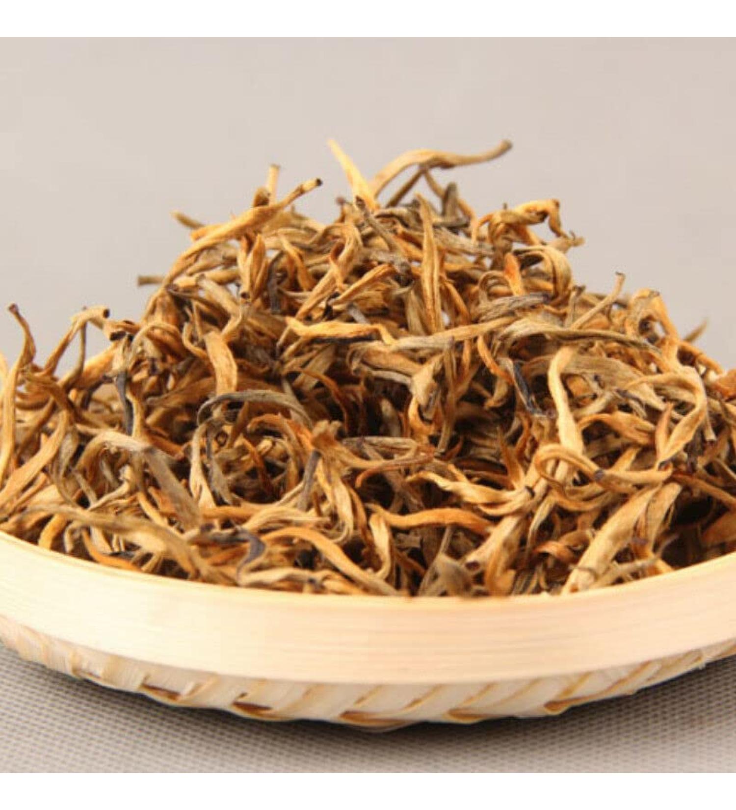 HELLOYOUNG Th Pu'er de printemps Dianhong bourgeon unique biologique du Yunnan chinois Fabriqu traditionnellement la main aliment vert avec une saveur intense Th pu-erh Pu'er Tea (100g) - Buy Online on GoSupps.com