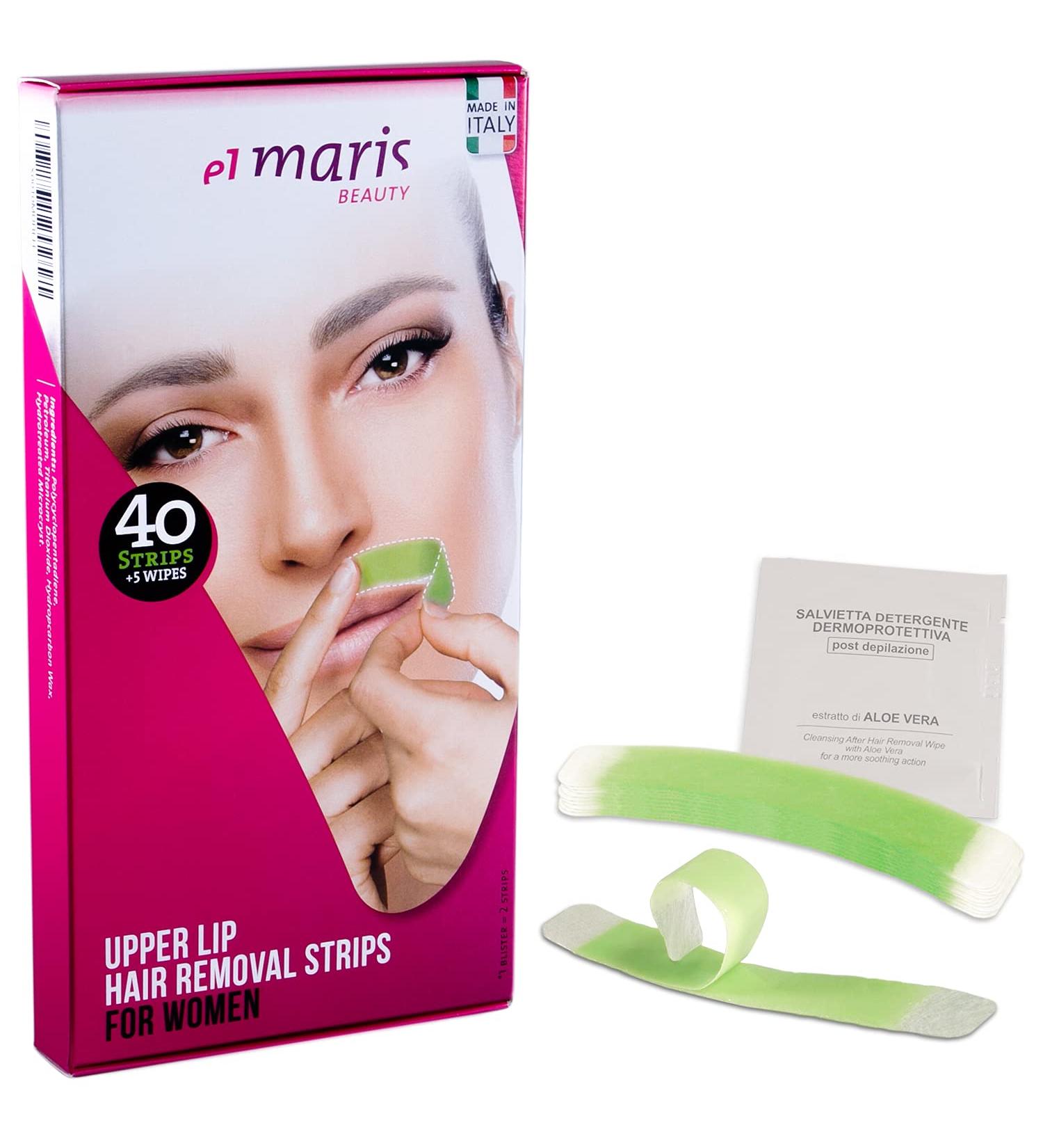 Elmaris Upper Lips Cold Wax Pain-Free Long-Lasting Application | 20 Blisters (40 Stripes) Stimulus-Free Easy Use - Buy Online on GoSupps.com