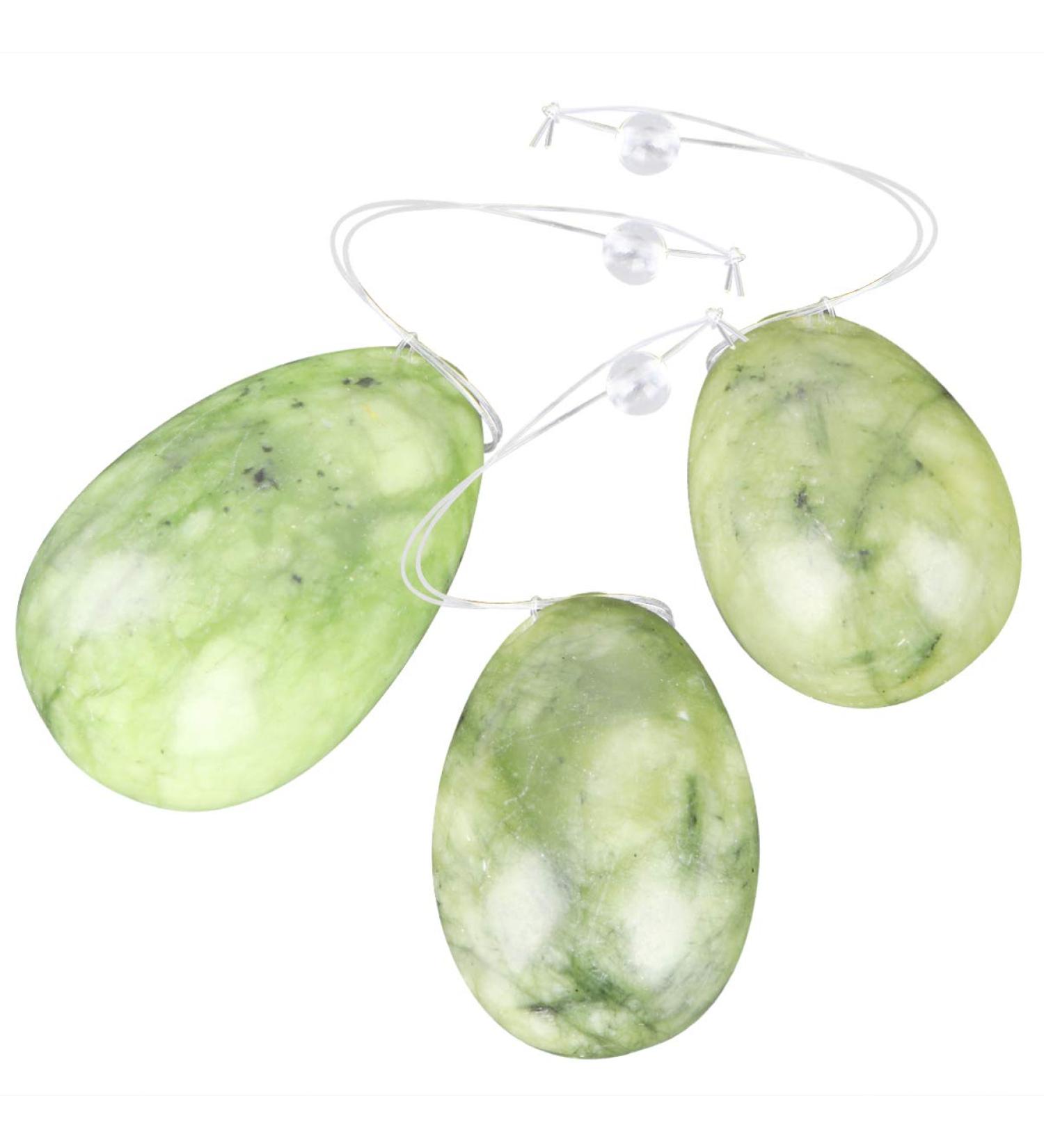 Solustre Yoni Eggs for Women - Nephrite Jade Massage Balls for Pelvic Floor Strengthening & Cone Exercises - Buy Online on GoSupps.com