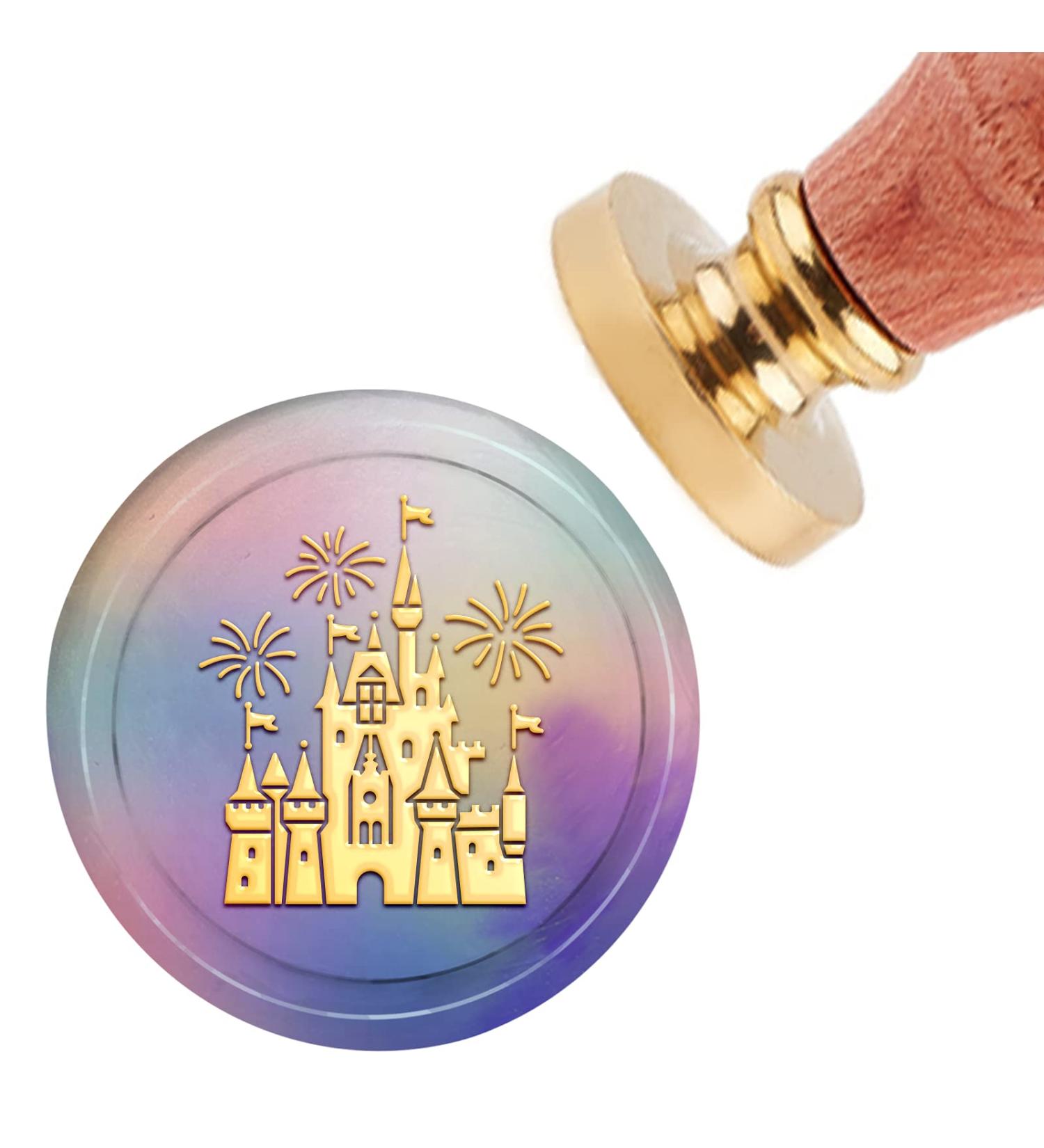 CRASPIRE Castle Wax Seal Stamp | Vintage Sealing Wax Stamp 30mm | Brass Head with Wooden Handle for Wedding Invitations & Parties - Buy Online on GoSupps.com