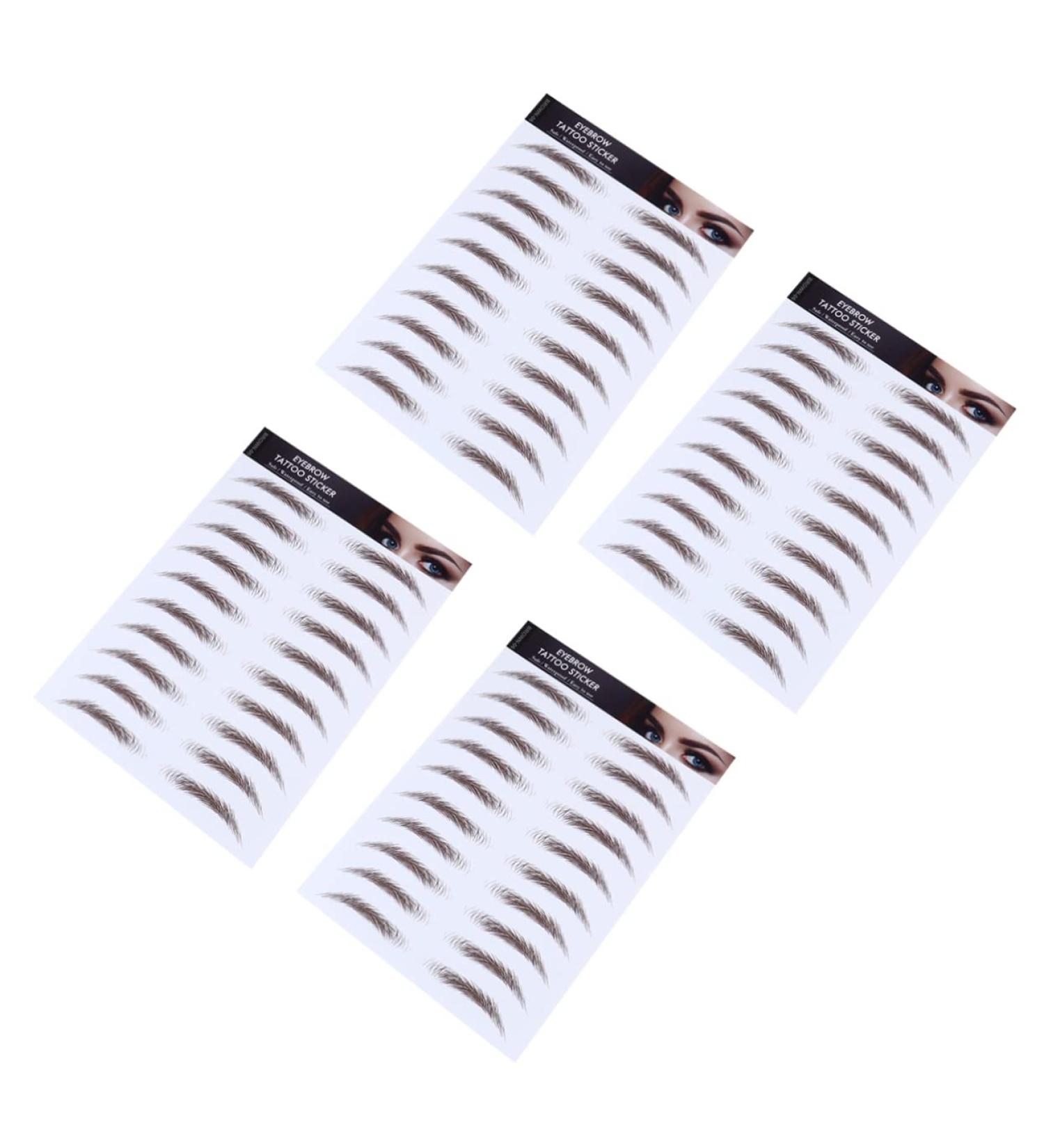 BIUDECO Fake Eyebrow Stickers 4pcs Eyebrow Stickers Waterproof Makeup 6d Hair Eyebrows Eyebrow Tool Artificial 4d Applique - Buy Online on GoSupps.com