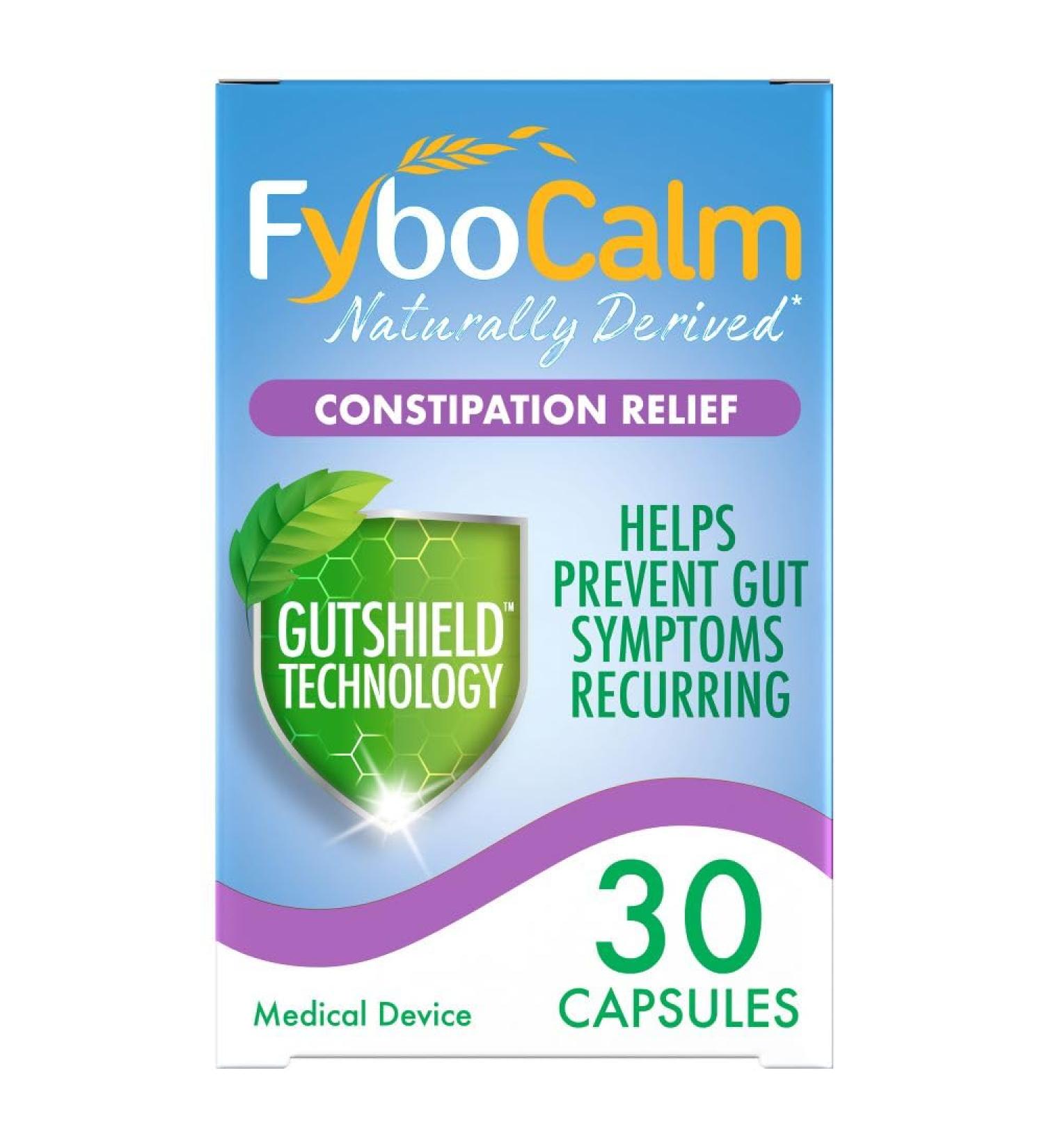 FyboCalm Constipation Relief Capsules - Long Lasting Relief for IBS, Gluten & Lactose Free - Relieve & Prevent Gut Symptoms - Buy Online on GoSupps.com