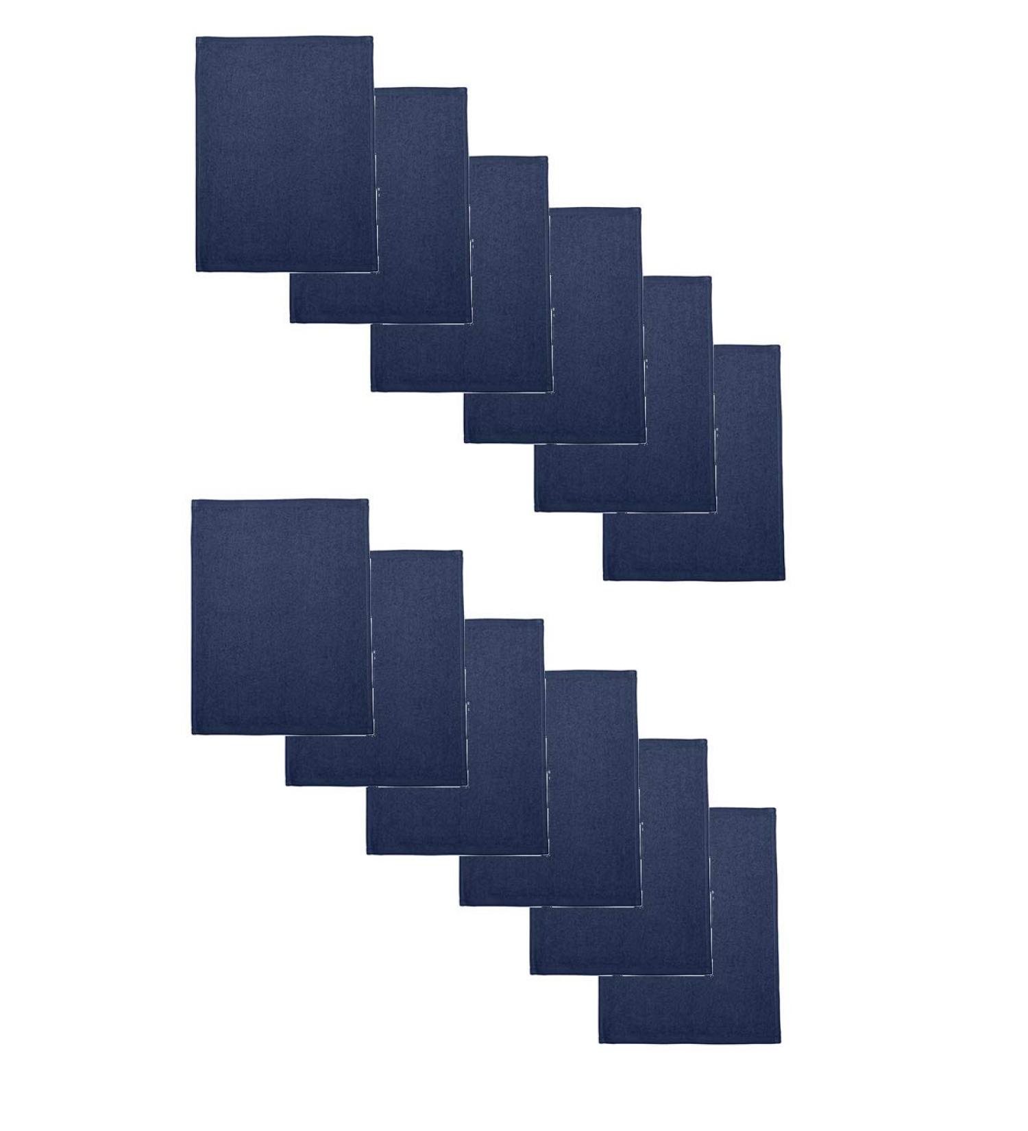 Q-Tees - Hemmed Fingertip Towel Size: 11" W x 18" L (12 Pack) Navy